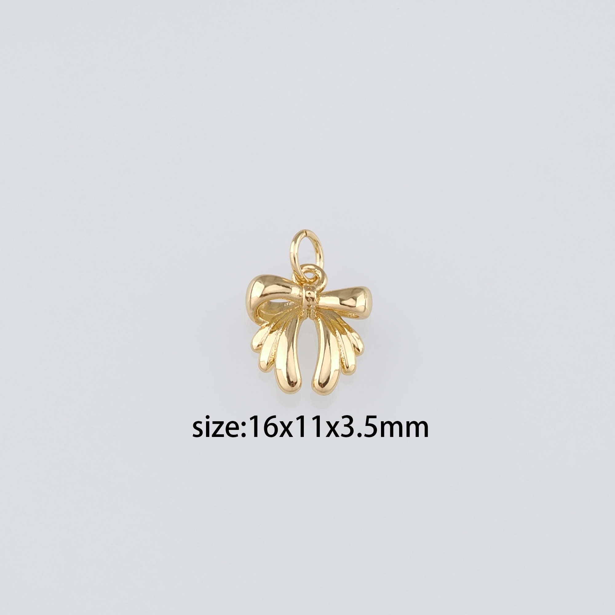 18K Gold Filled Bow Pendant,Dainty Bow Charm Earrings Necklace for DIY Jewelry Making Supply