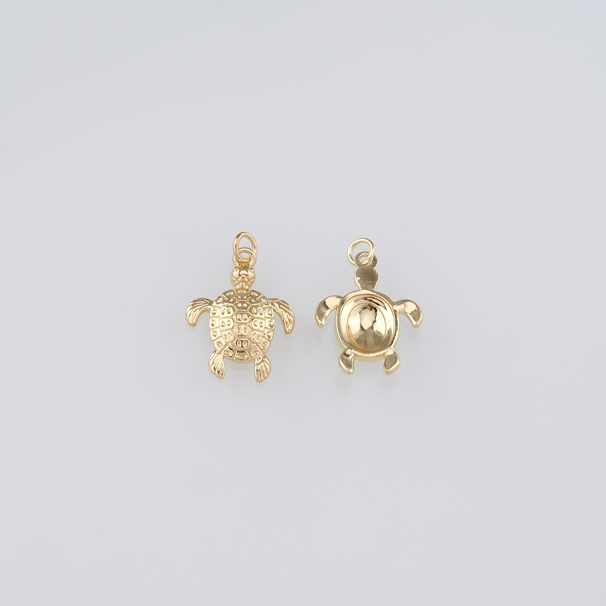 18K Gold Filled Turtle Pendant,Dainty Turtle Charm Earrings Necklace for DIY Jewelry Making Supply