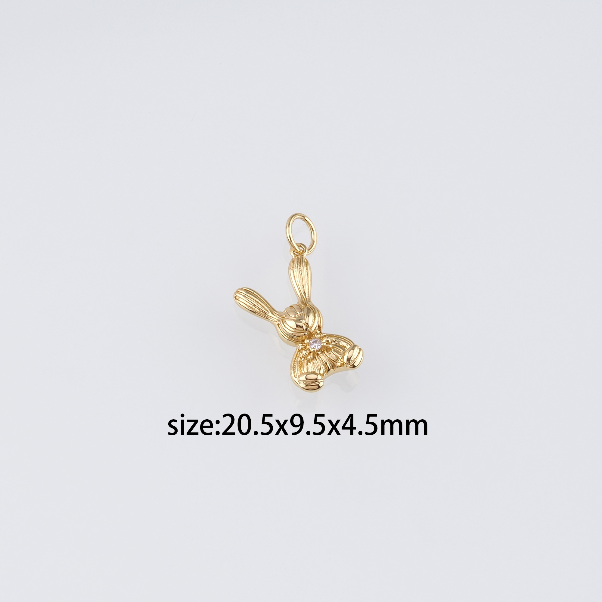 18K Gold Filled Rabbit Pendant,Dainty Animal Charm Earrings Necklace for DIY Jewelry Making Supply