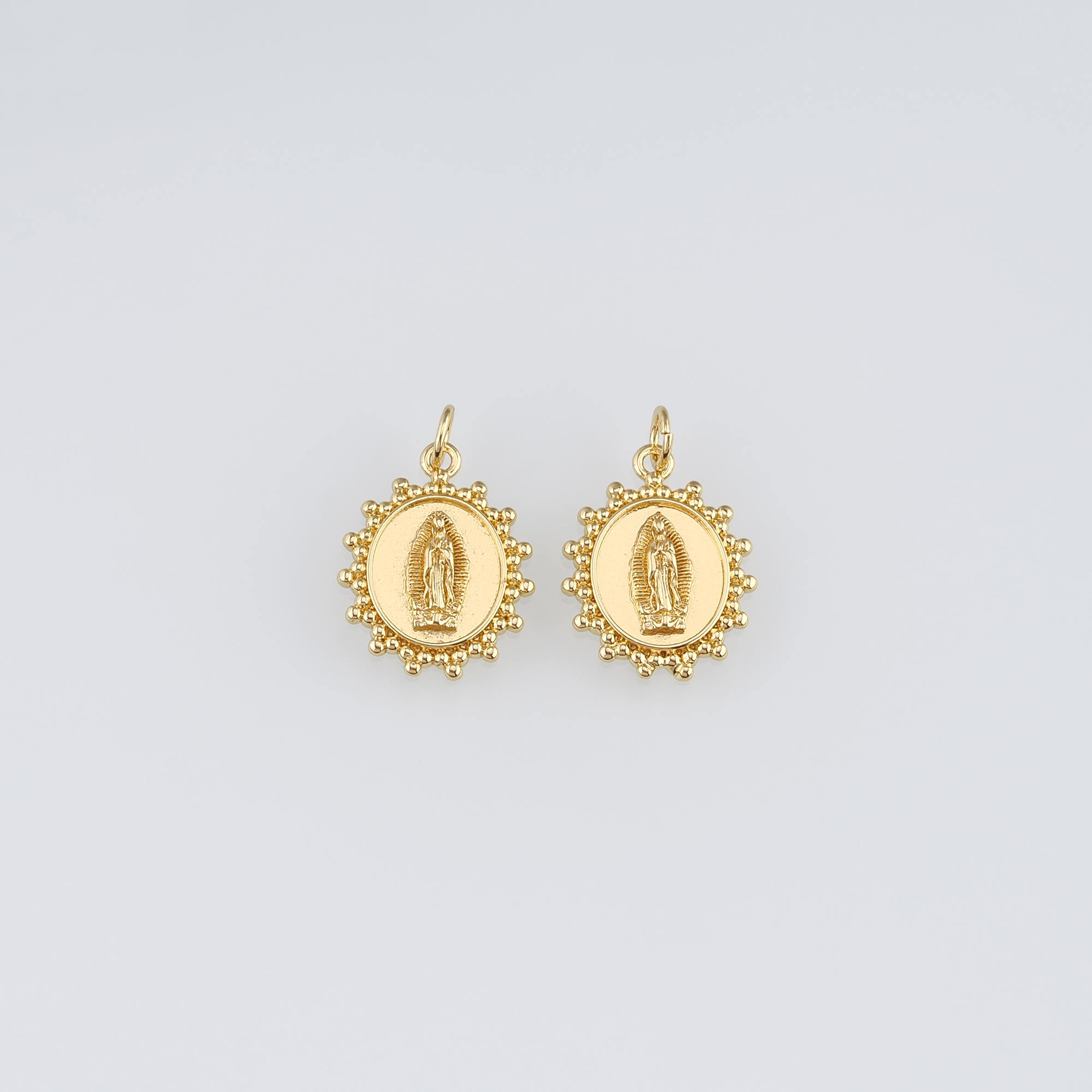 18K Gold Filled Virgin Mary Pendant,Dainty Virgin Mary Charm Earrings Necklace for DIY Jewelry Making Supply