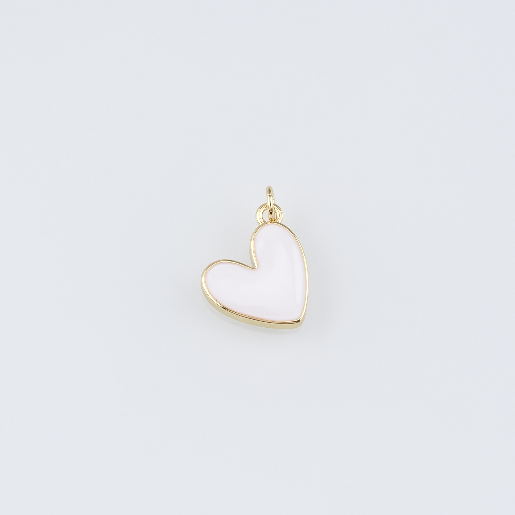 18K Gold Filled Heart Pendant,Enamel Heart Charm Earrings Necklace for DIY Jewelry Making Supply