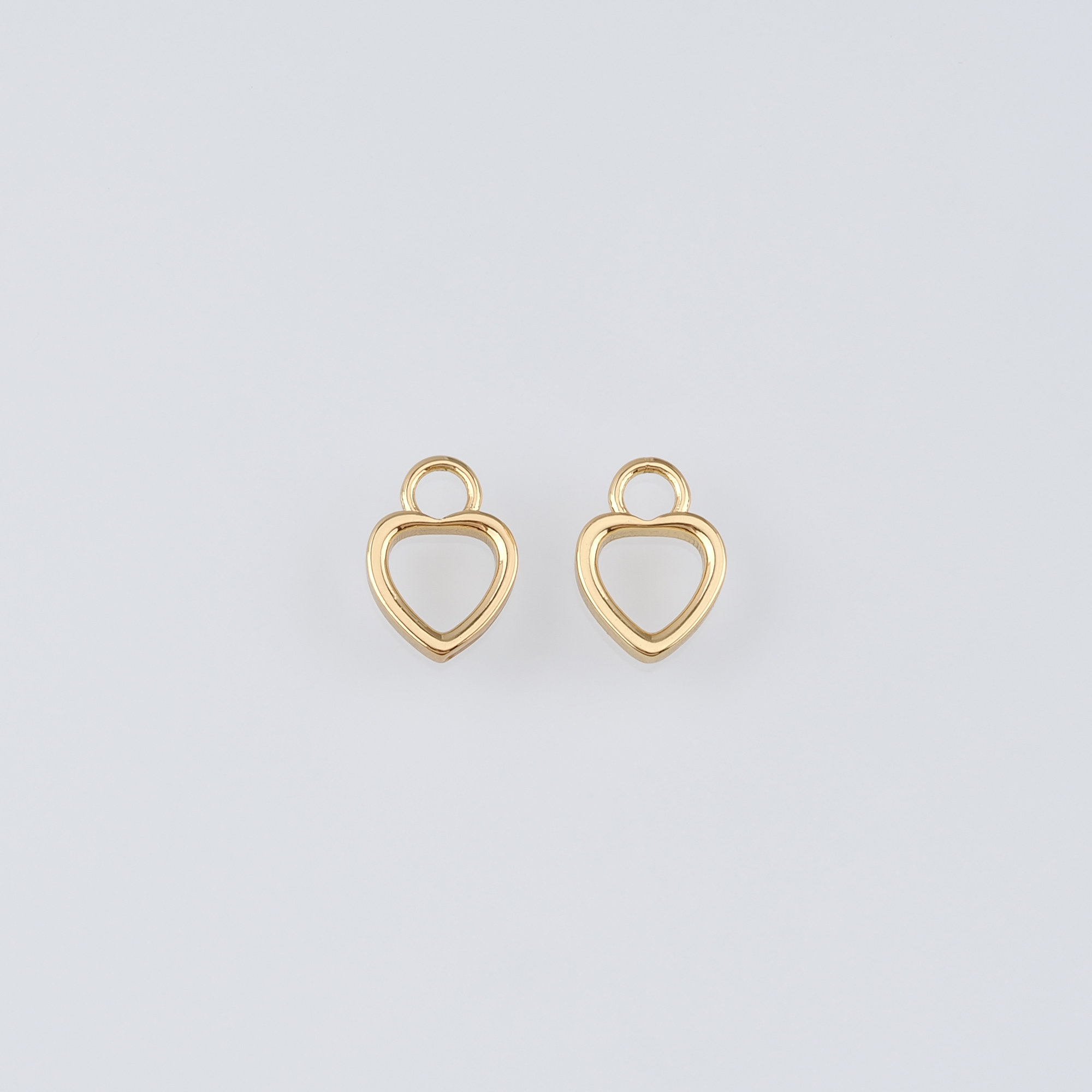 18K Gold Filled Heart Pendant,Dainty Heart Charm Earrings Necklace for DIY Jewelry Making Supply