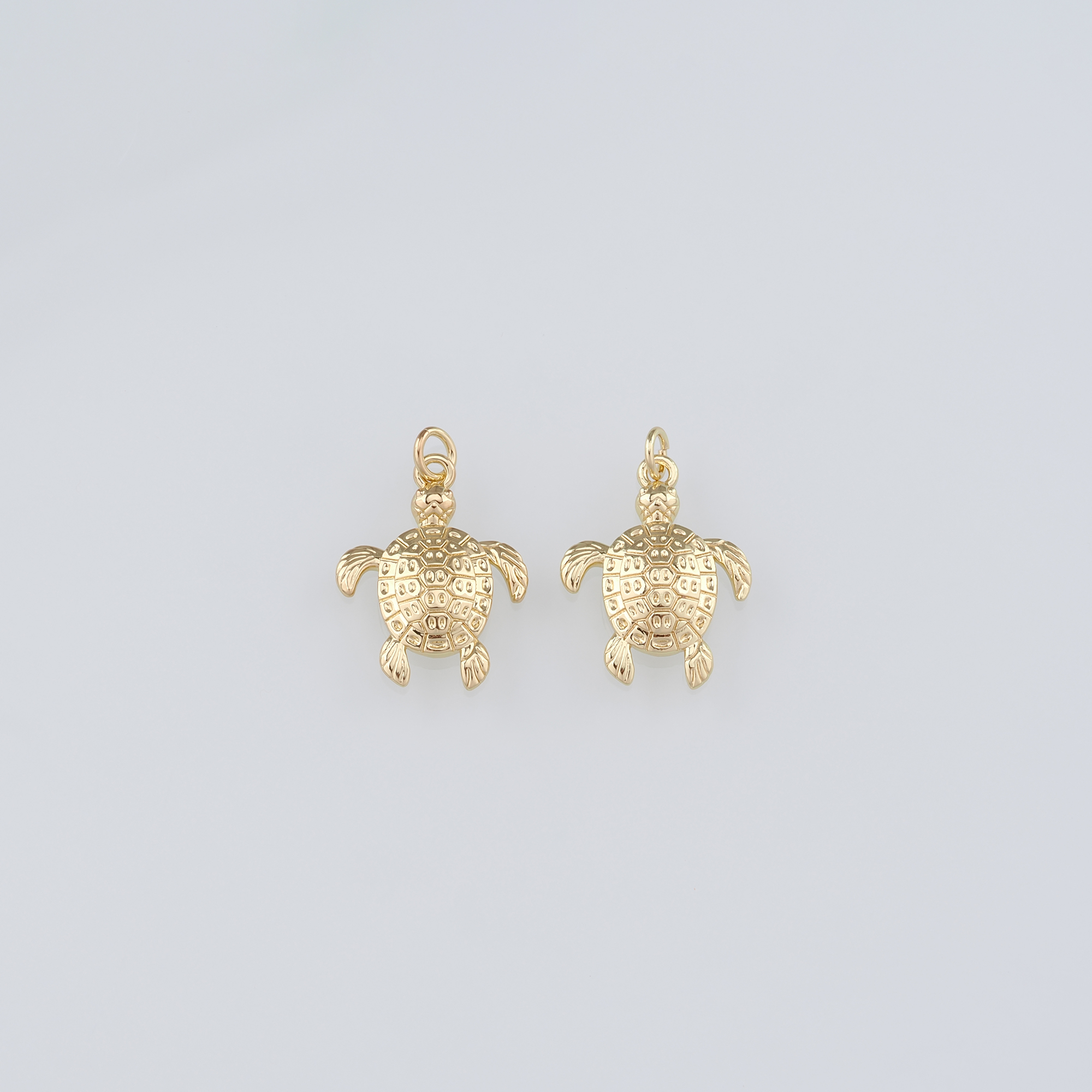 18K Gold Filled Turtle Pendant,Dainty Turtle Charm Earrings Necklace for DIY Jewelry Making Supply