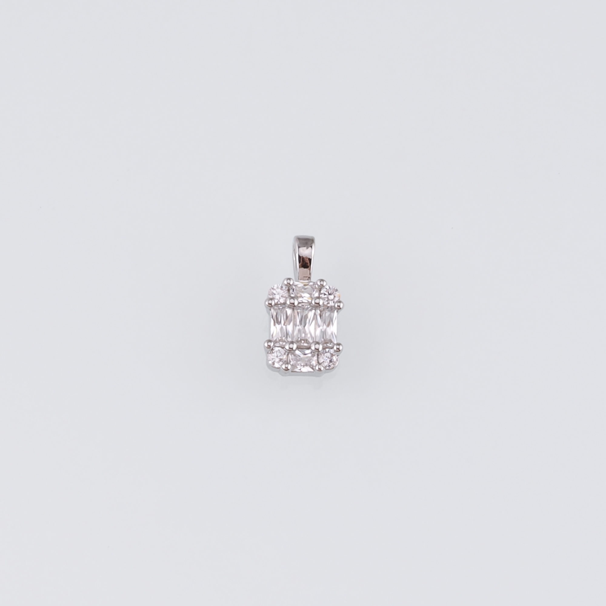 18K Gold Filled Rectangle Pendant,CZ Micro Pave Rectangle Charm Earrings Necklace for DIY Jewelry Making Supply