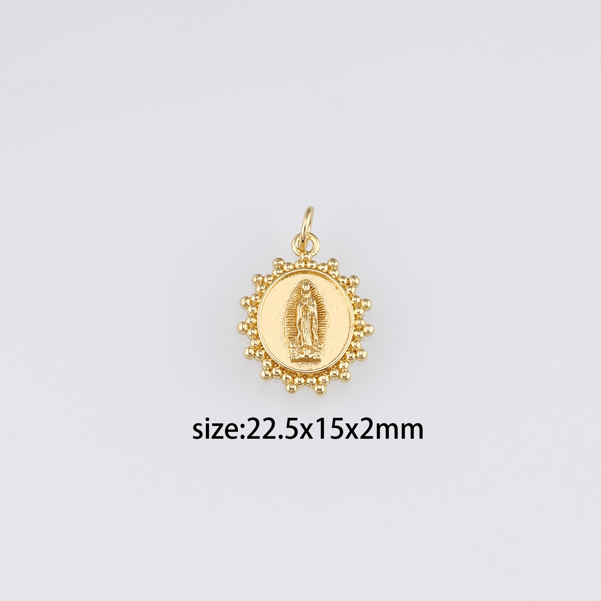 18K Gold Filled Virgin Mary Pendant,Dainty Virgin Mary Charm Earrings Necklace for DIY Jewelry Making Supply