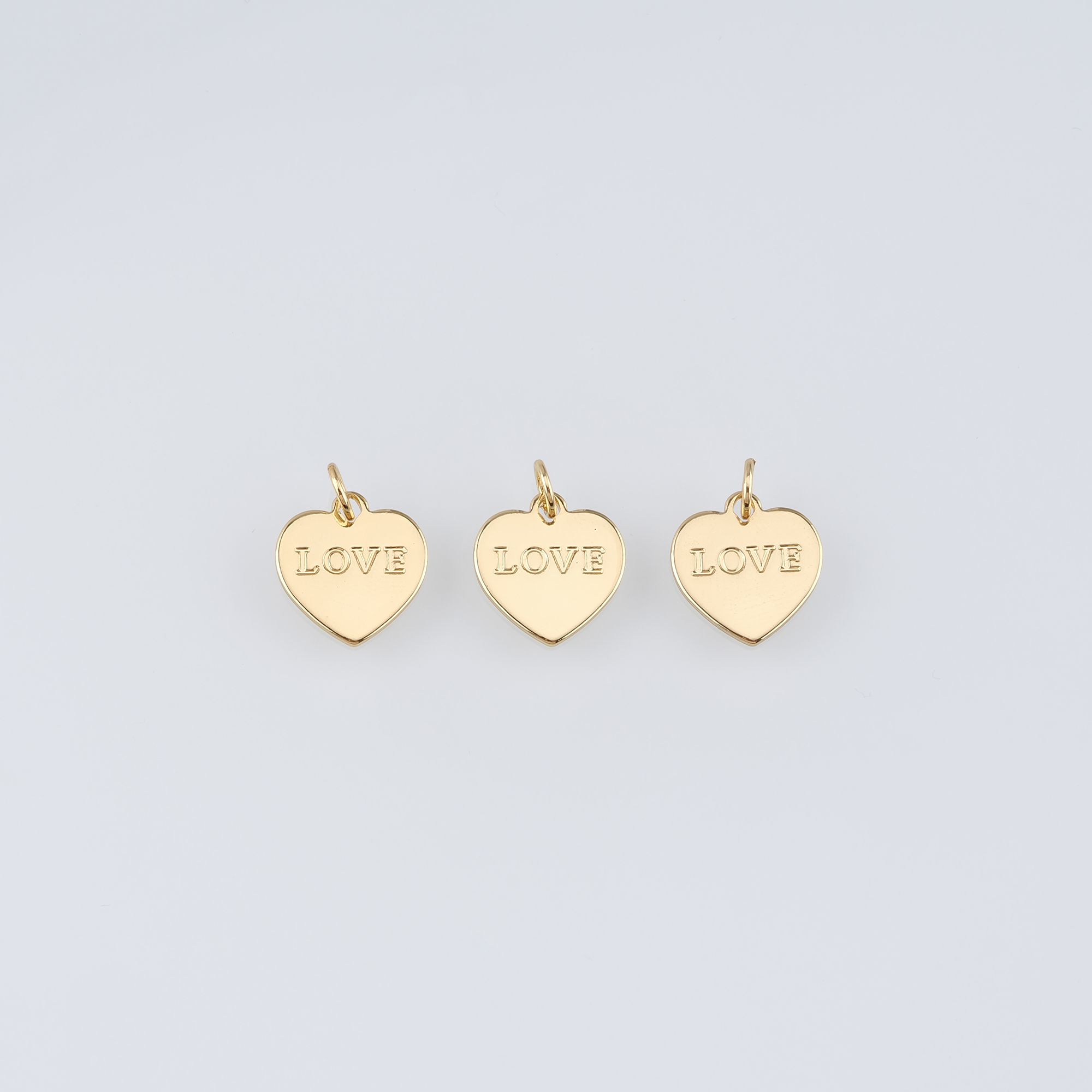 18K Gold Filled Heart Pendant,Dainty Love Heart Charm Earrings Necklace for DIY Jewelry Making Supply