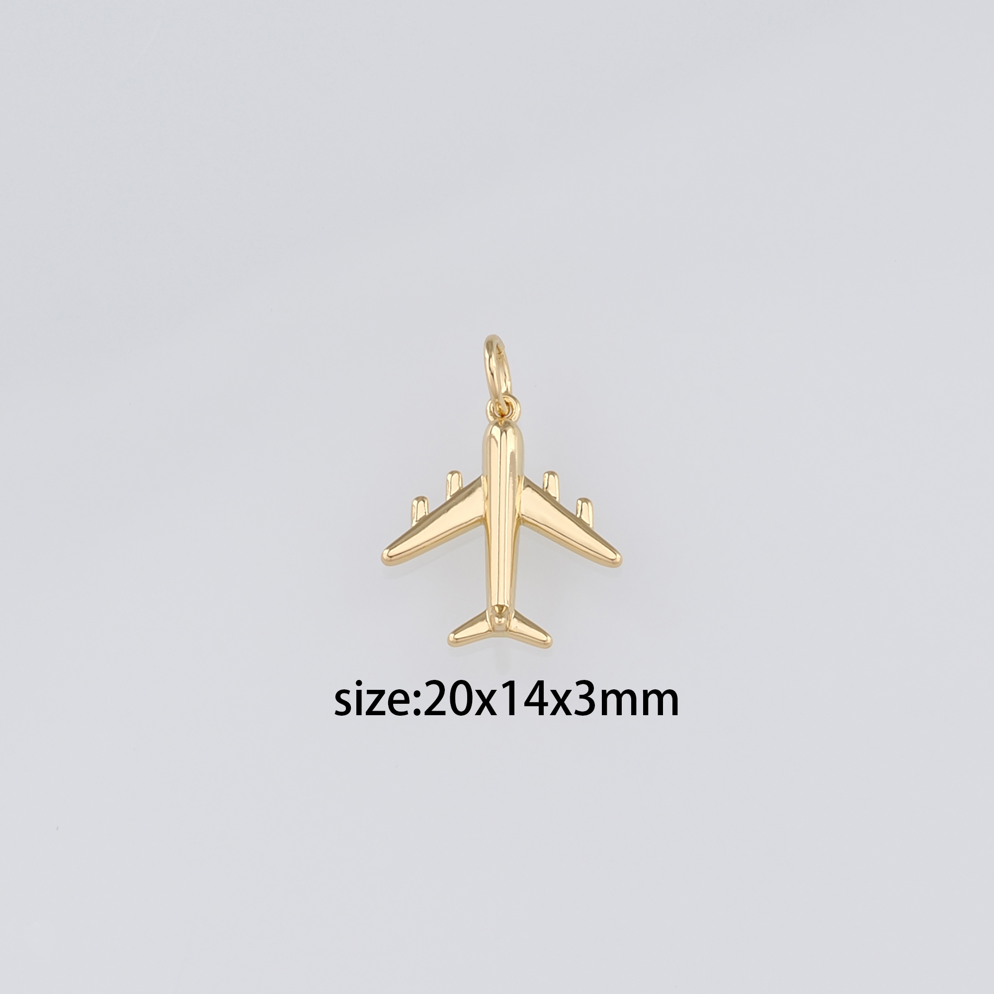 18K Gold Filled Airplane Pendant,Dainty Airplane Charm Earrings Necklace for DIY Jewelry Making Supply