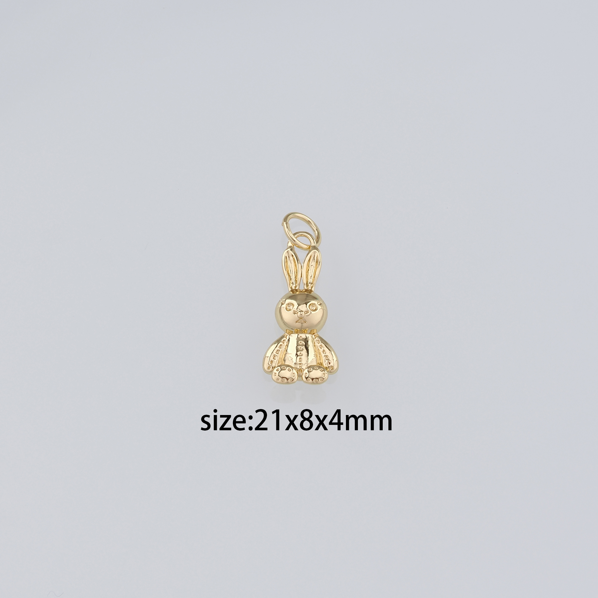 18K Gold Filled Rabbit Pendant,Dainty Animal Charm Earrings Necklace for DIY Jewelry Making Supply