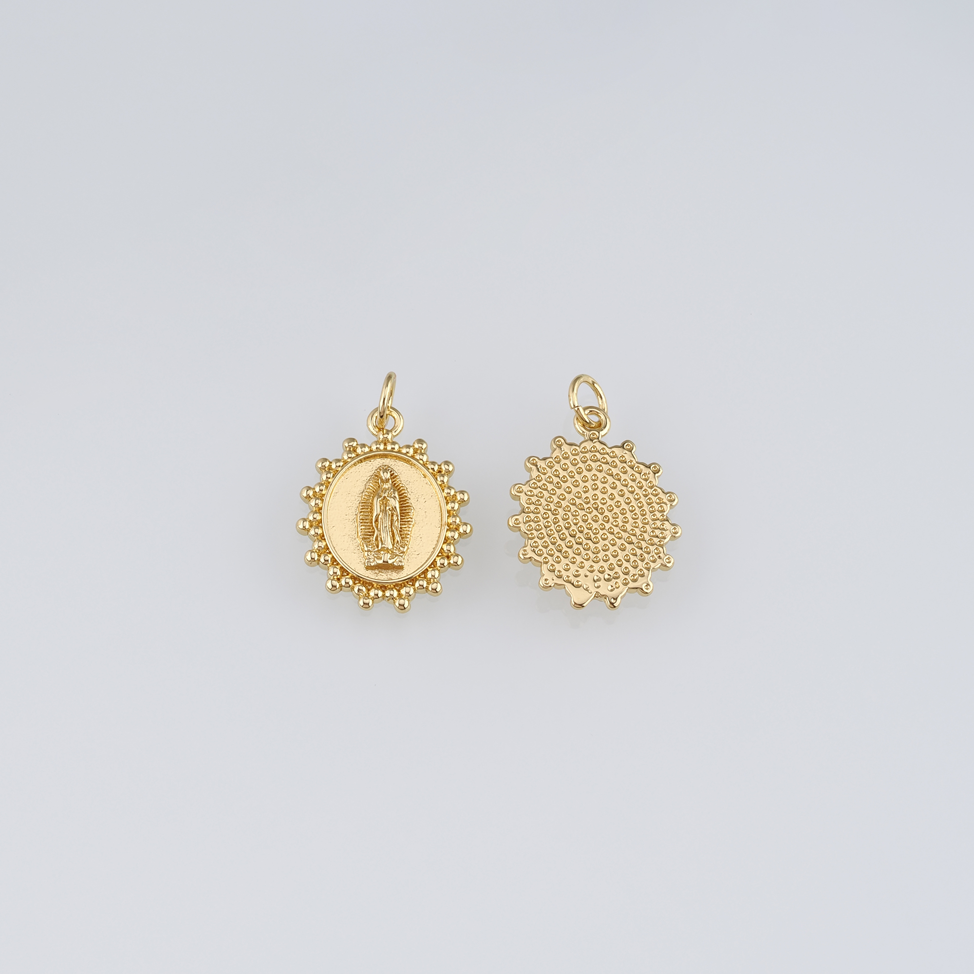 18K Gold Filled Virgin Mary Pendant,Dainty Virgin Mary Charm Earrings Necklace for DIY Jewelry Making Supply