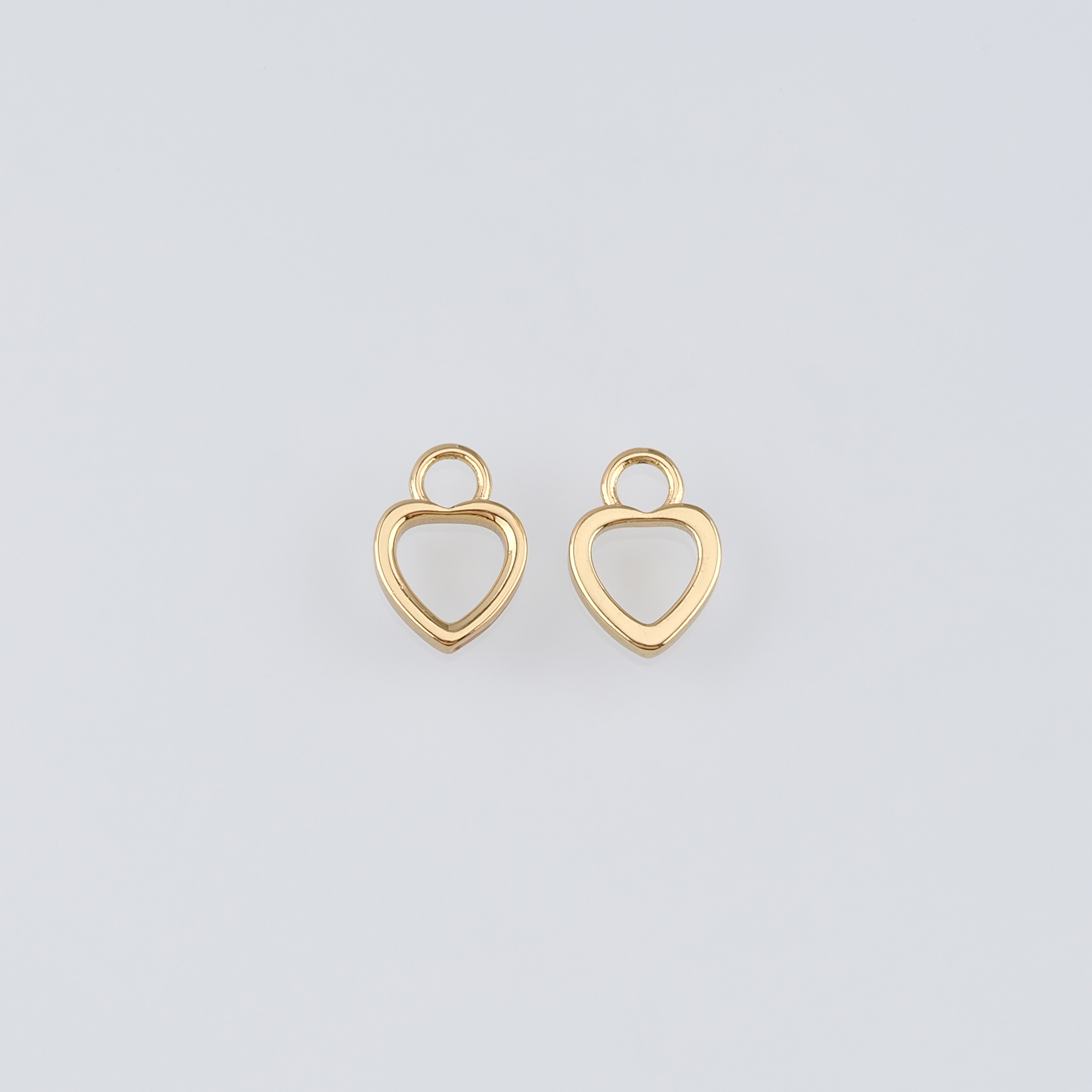 18K Gold Filled Heart Pendant,Dainty Heart Charm Earrings Necklace for DIY Jewelry Making Supply