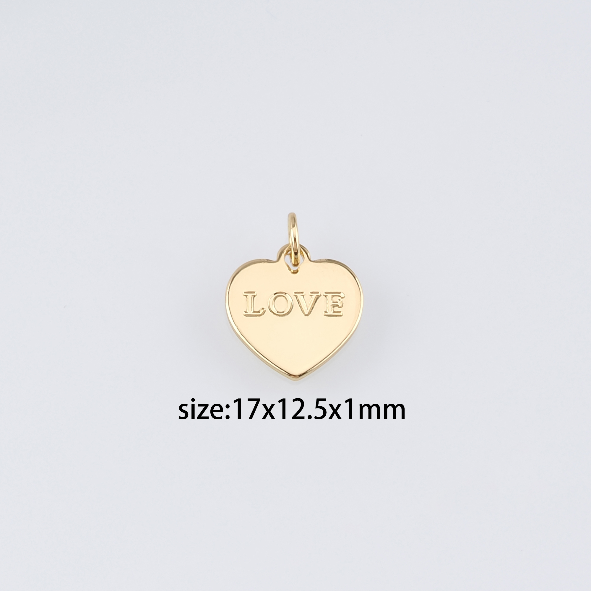 18K Gold Filled Heart Pendant,Dainty Love Heart Charm Earrings Necklace for DIY Jewelry Making Supply