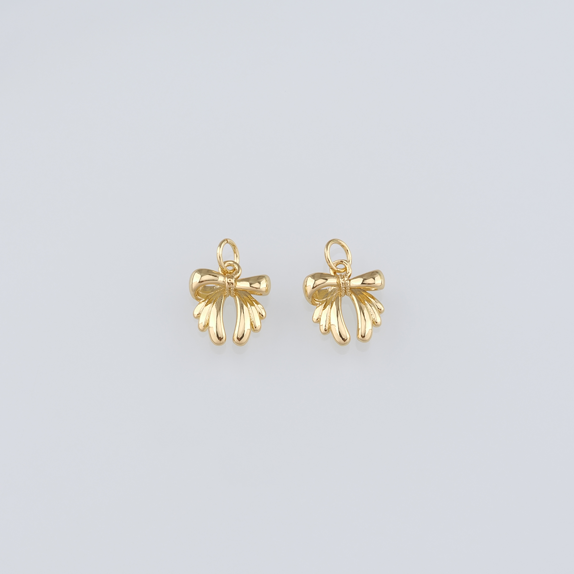 18K Gold Filled Bow Pendant,Dainty Bow Charm Earrings Necklace for DIY Jewelry Making Supply