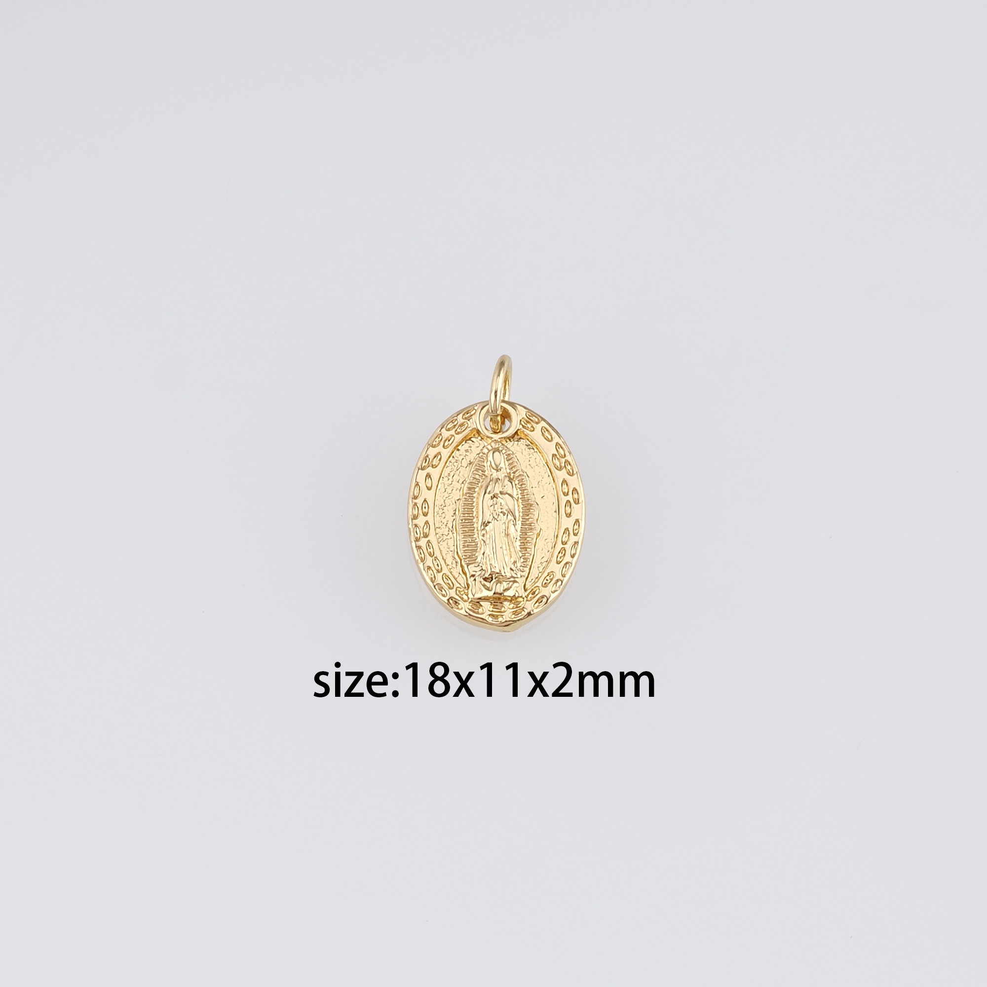 18K Gold Filled Virgin Mary Pendant,Dainty Virgin Mary Charm Earrings Necklace for DIY Jewelry Making Supply