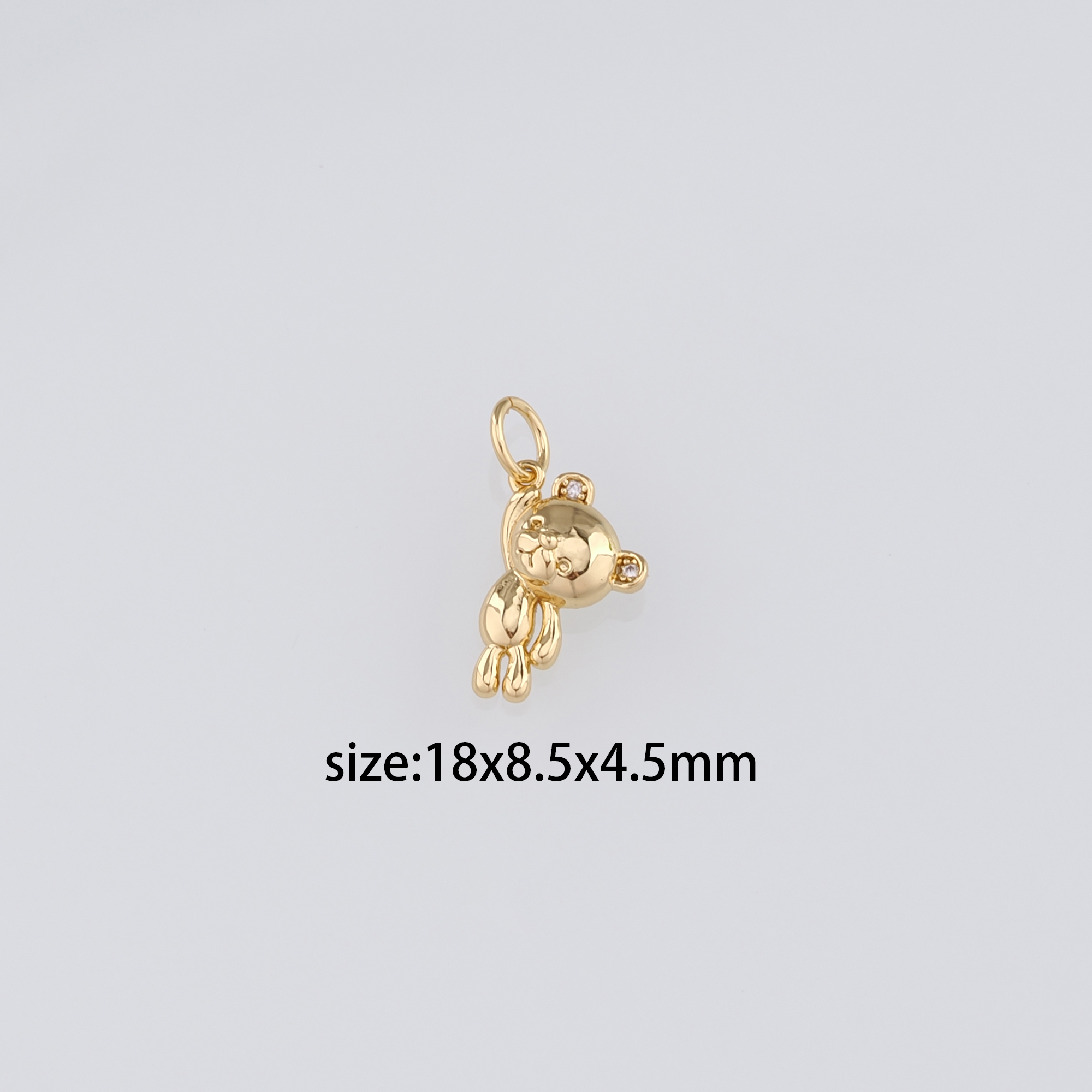 18K Gold Filled Bear Pendant,Dainty Bear Charm Earrings Necklace for DIY Jewelry Making Supply