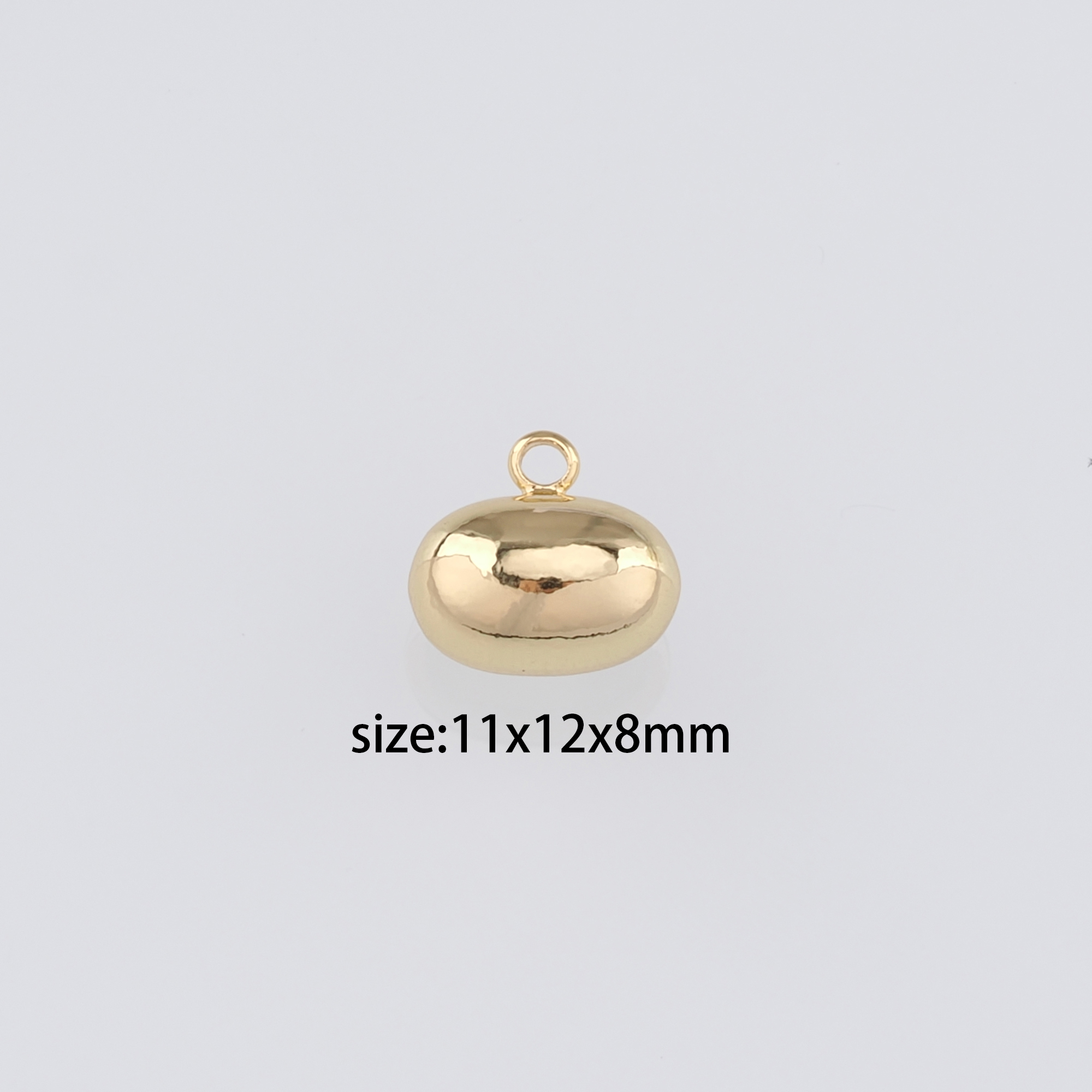 18K Gold Filled Oval Pendant,Dainty Oval Charm Earrings Necklace for DIY Jewelry Making Supply