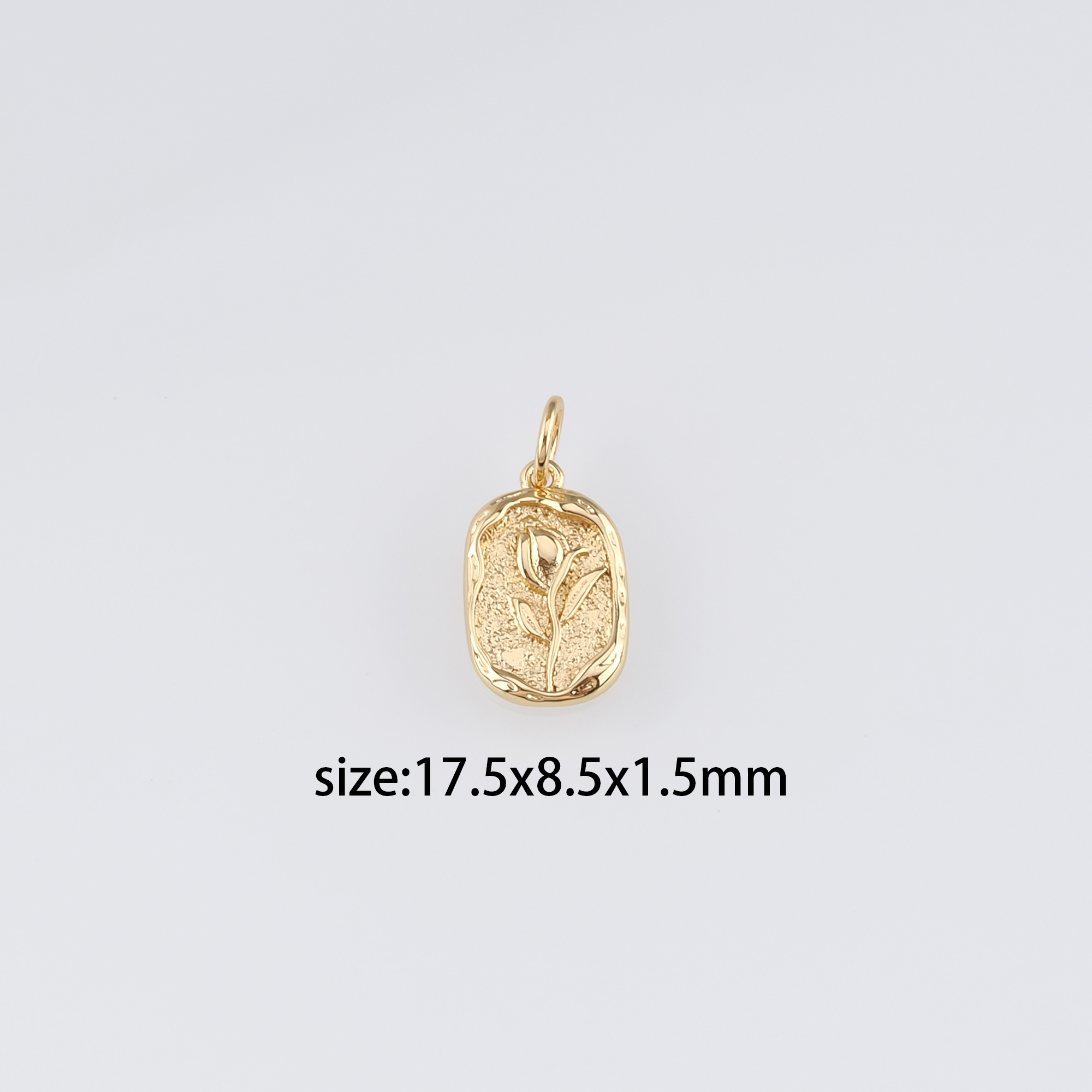 18K Gold Filled Rose Pendant,Dainty Flower Charm Earrings Necklace for DIY Jewelry Making Supply