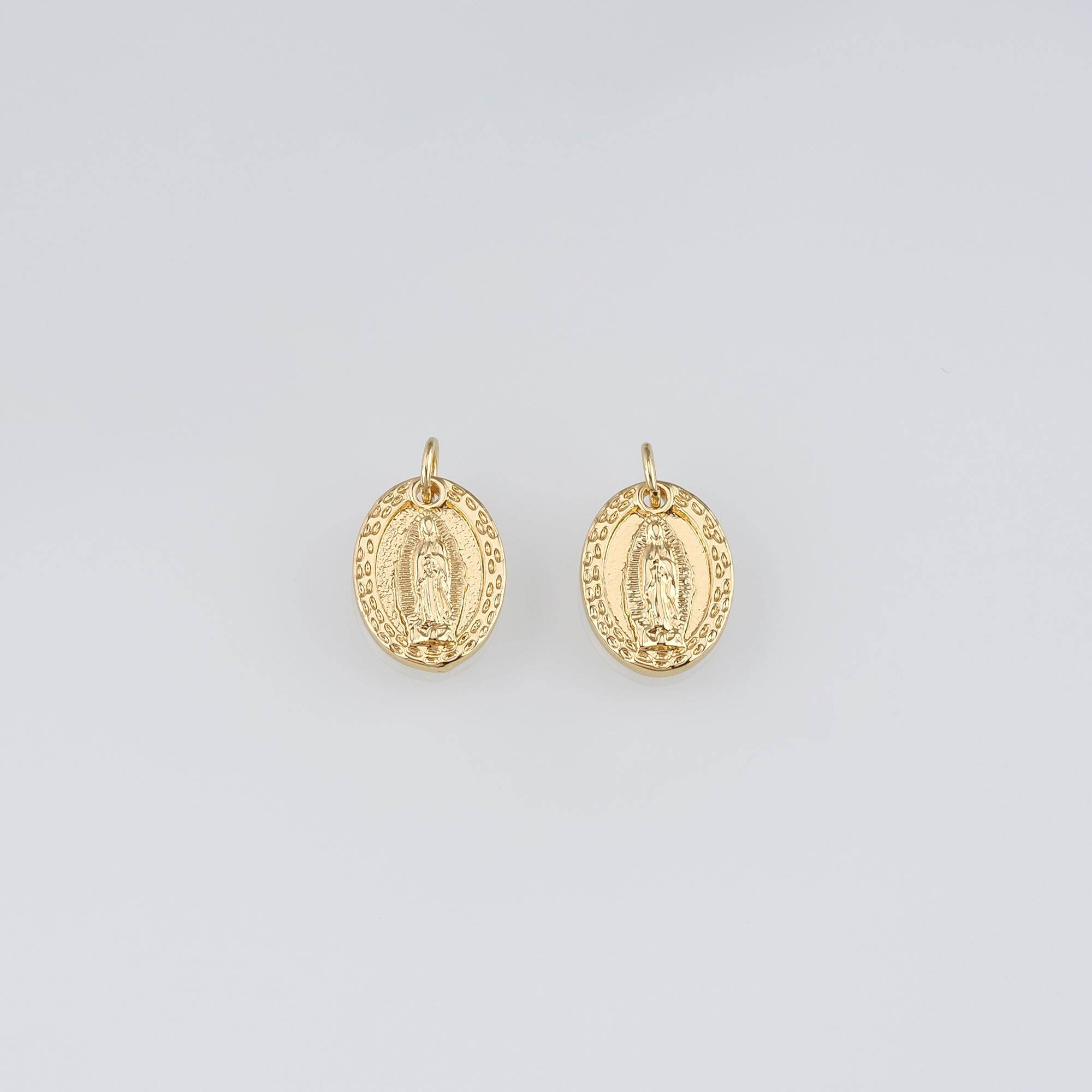 18K Gold Filled Virgin Mary Pendant,Dainty Virgin Mary Charm Earrings Necklace for DIY Jewelry Making Supply