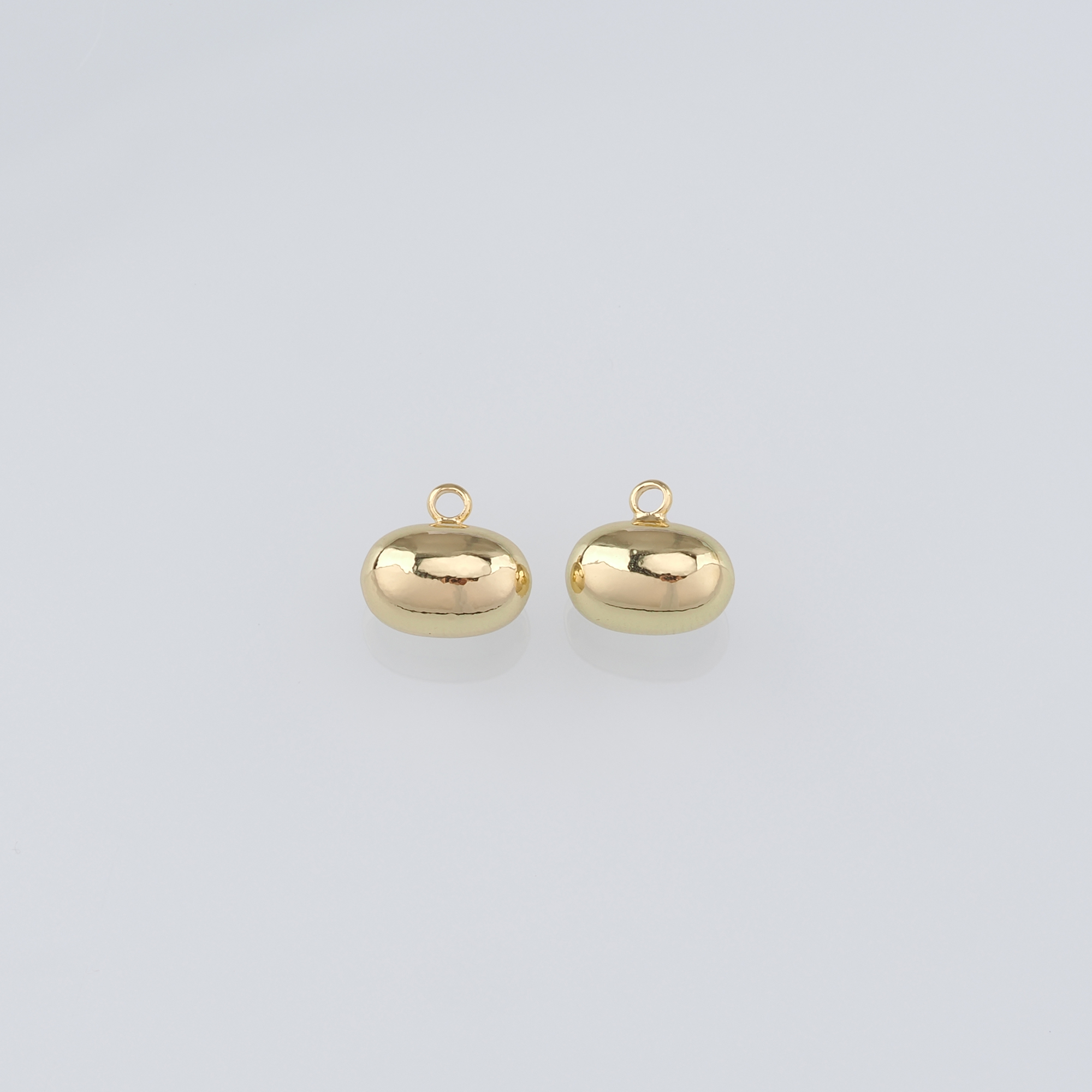 18K Gold Filled Oval Pendant,Dainty Oval Charm Earrings Necklace for DIY Jewelry Making Supply