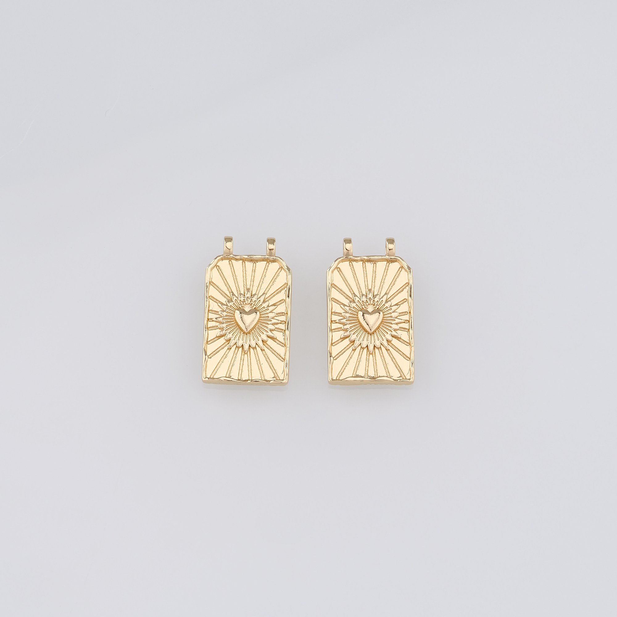 18K Gold Filled Sacred Heart Pendant,Dainty Sacred Heart Charm Earrings Necklace for DIY Jewelry Making Supply