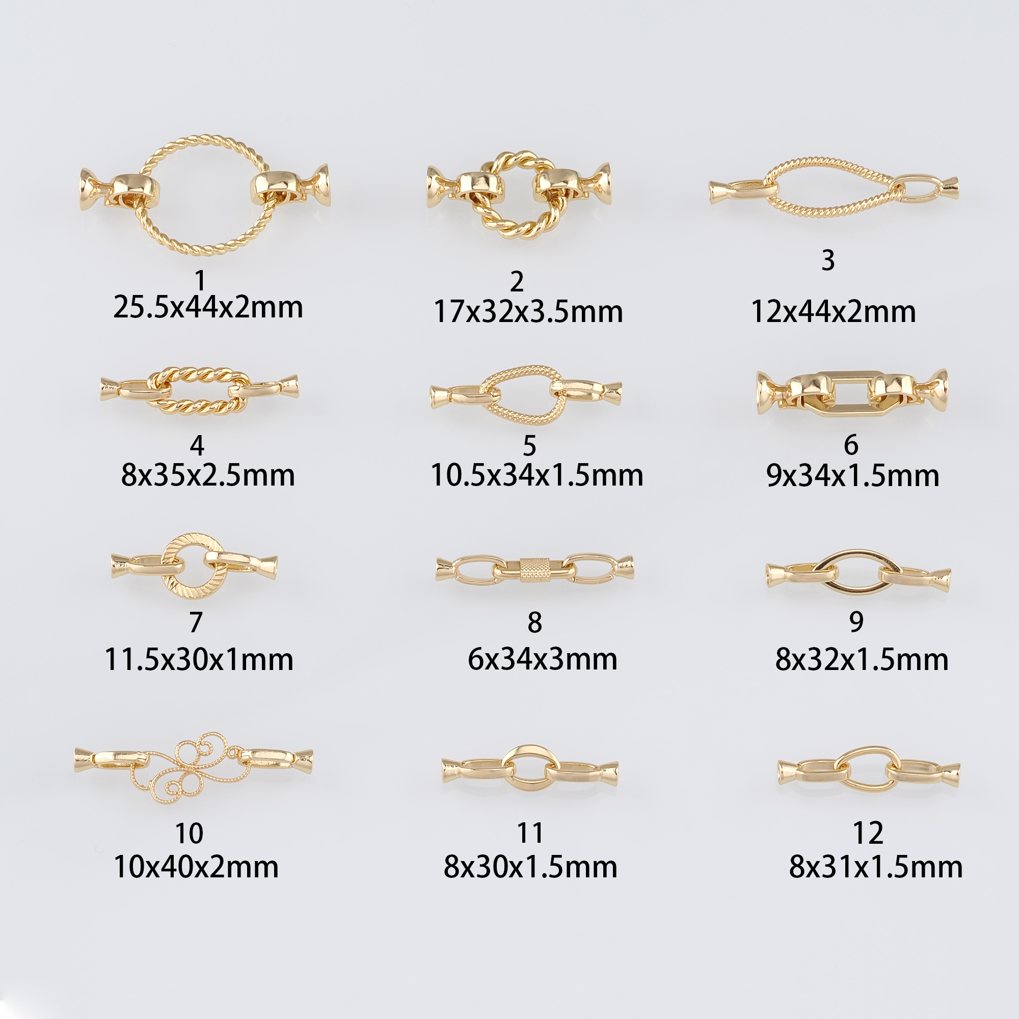 18K Gold Filled End Clasp,Hook Clasps,Connector End Cap Clasp for DIY Jewelry Necklace Bracelet