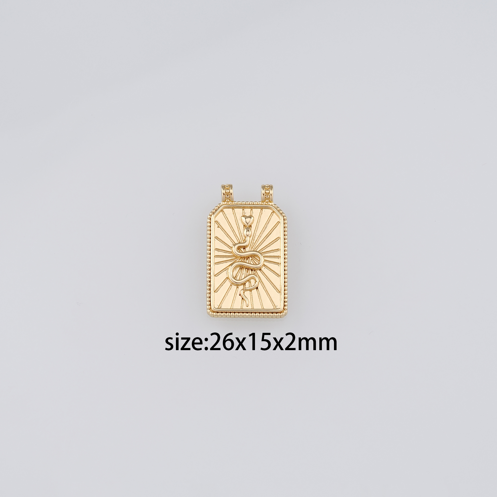 18K Gold Filled Snake Pendant,Reptile Charm Earrings Necklace for DIY Jewelry Making Supply