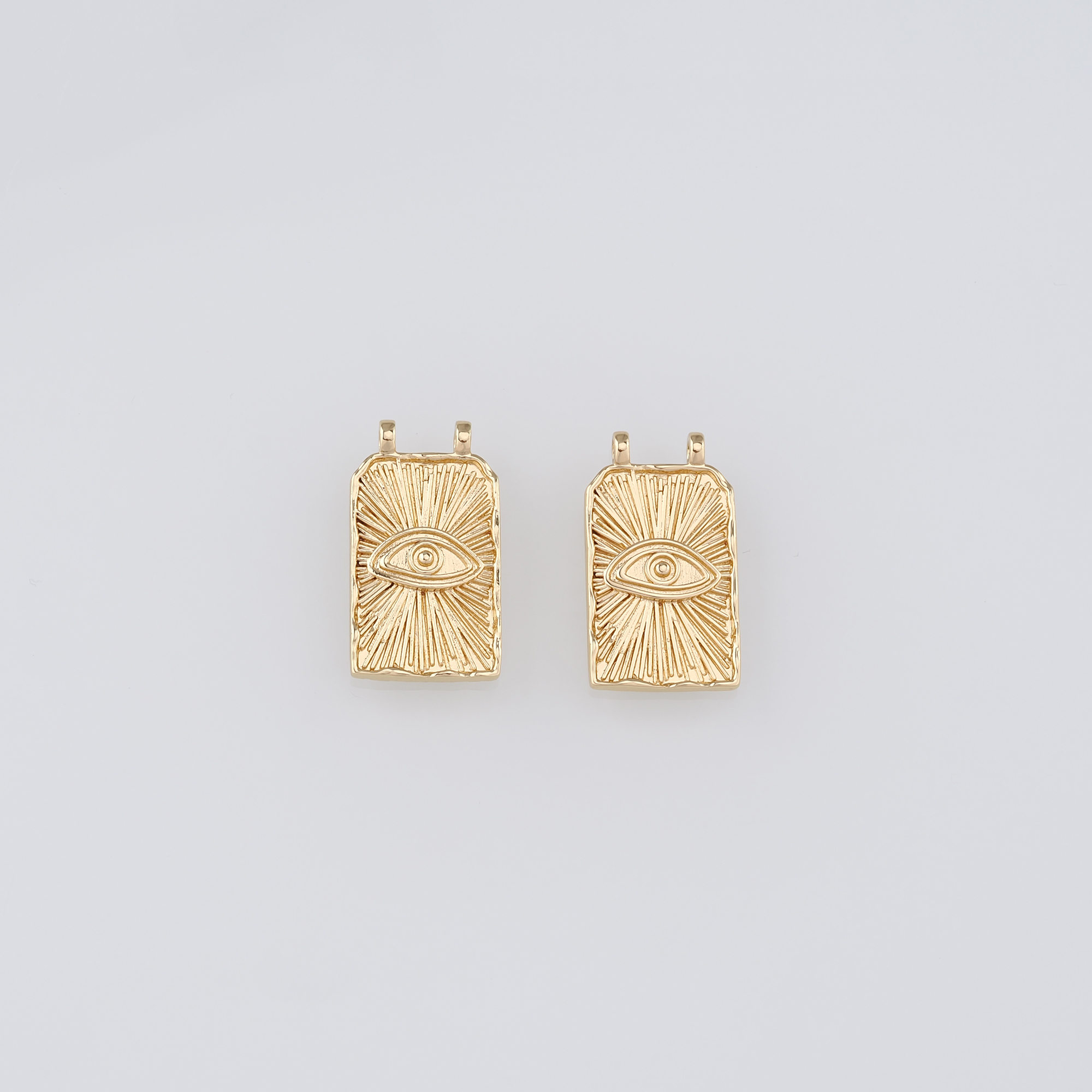 18K Gold Filled Evil Eye Pendant,Dainty Evil Eye Charm Earrings Necklace for DIY Jewelry Making Supply