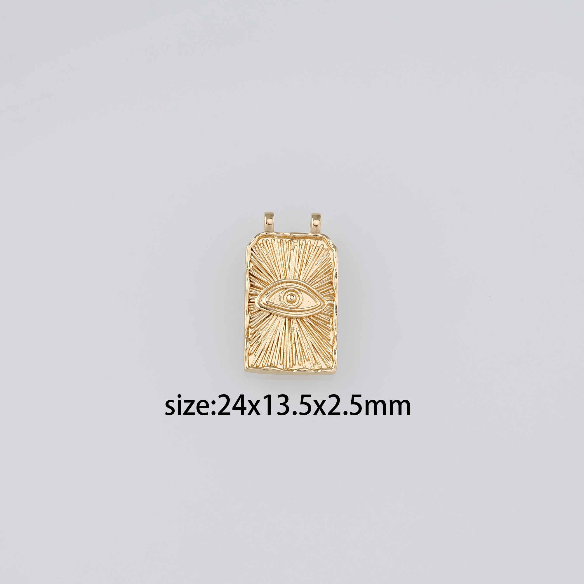 18K Gold Filled Evil Eye Pendant,Dainty Evil Eye Charm Earrings Necklace for DIY Jewelry Making Supply