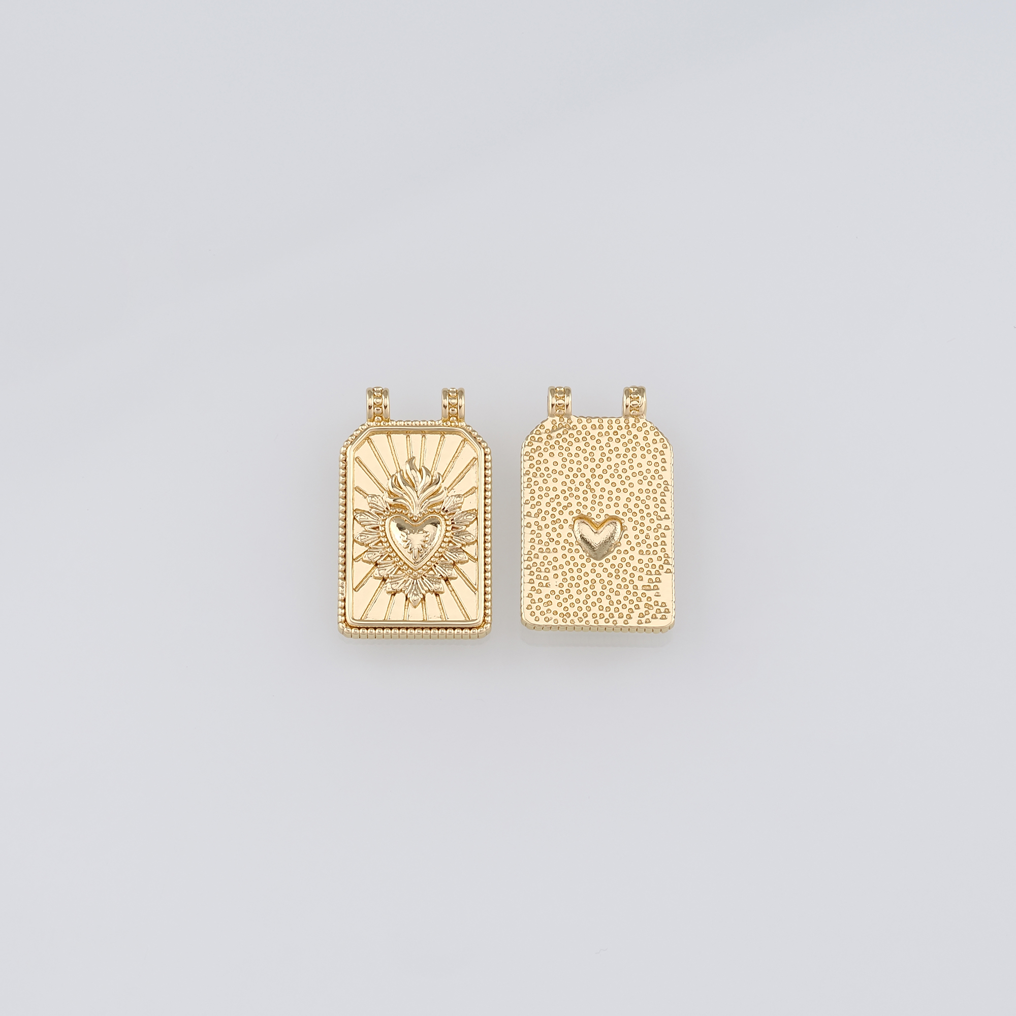 18K Gold Filled Sacred Heart Pendant,Dainty Sacred Heart Charm Earrings Necklace for DIY Jewelry Making Supply