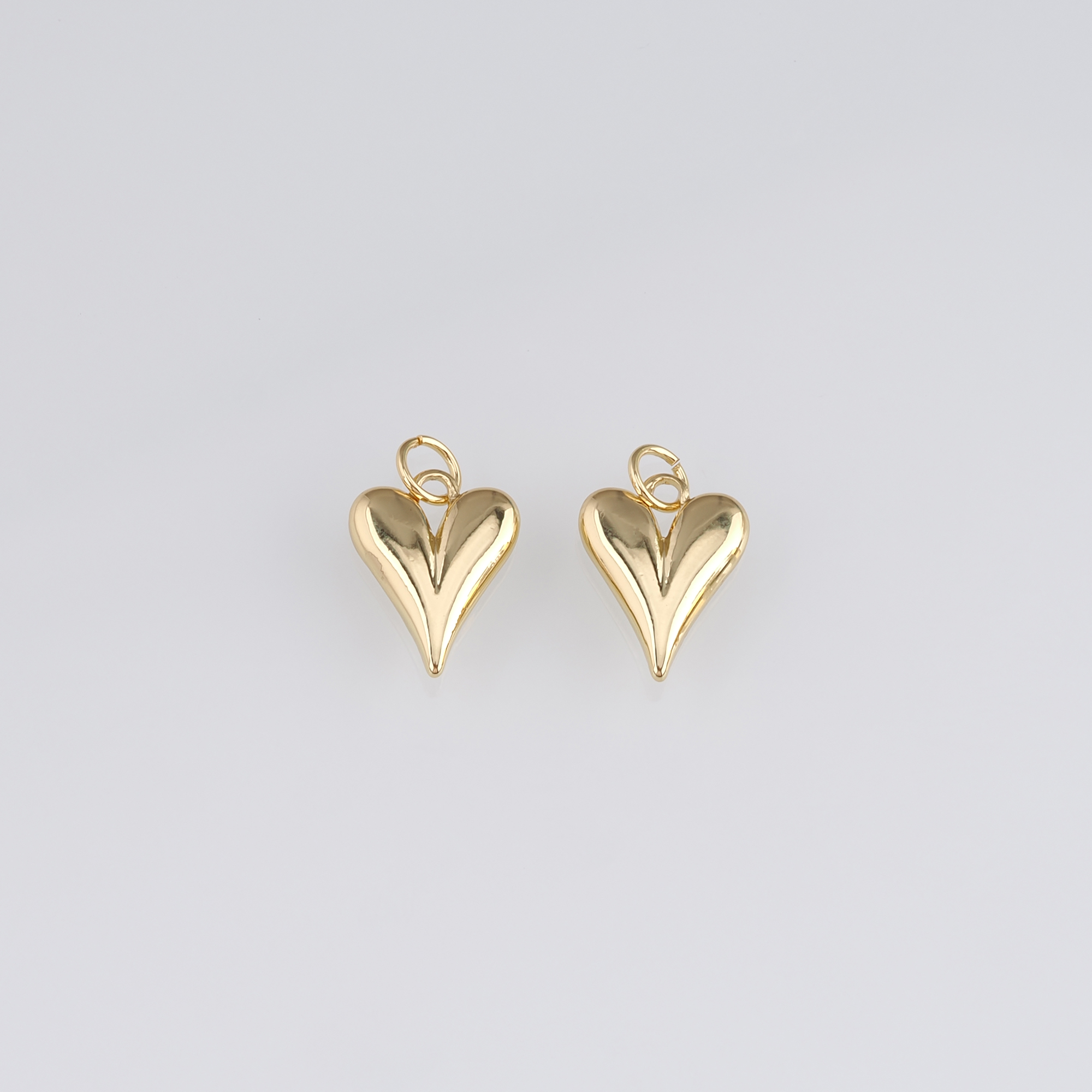 18K Gold Filled Heart Pendant,Dainty Heart Charm Earrings Necklace for DIY Jewelry Making Supply