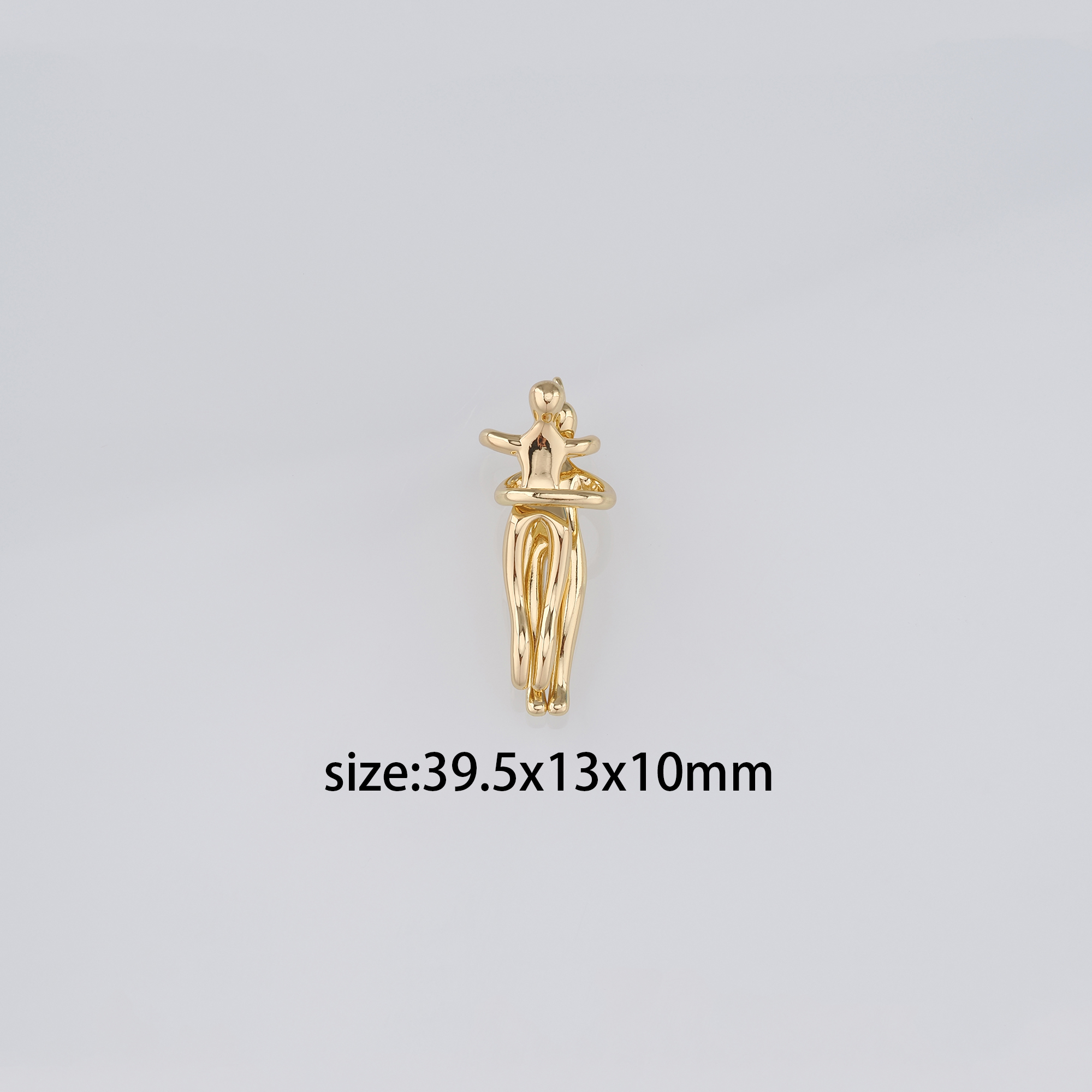 18K Gold Filled Couple Hugging Pendant,Dainty Hug Charm Earrings Necklace for DIY Jewelry Making Supply