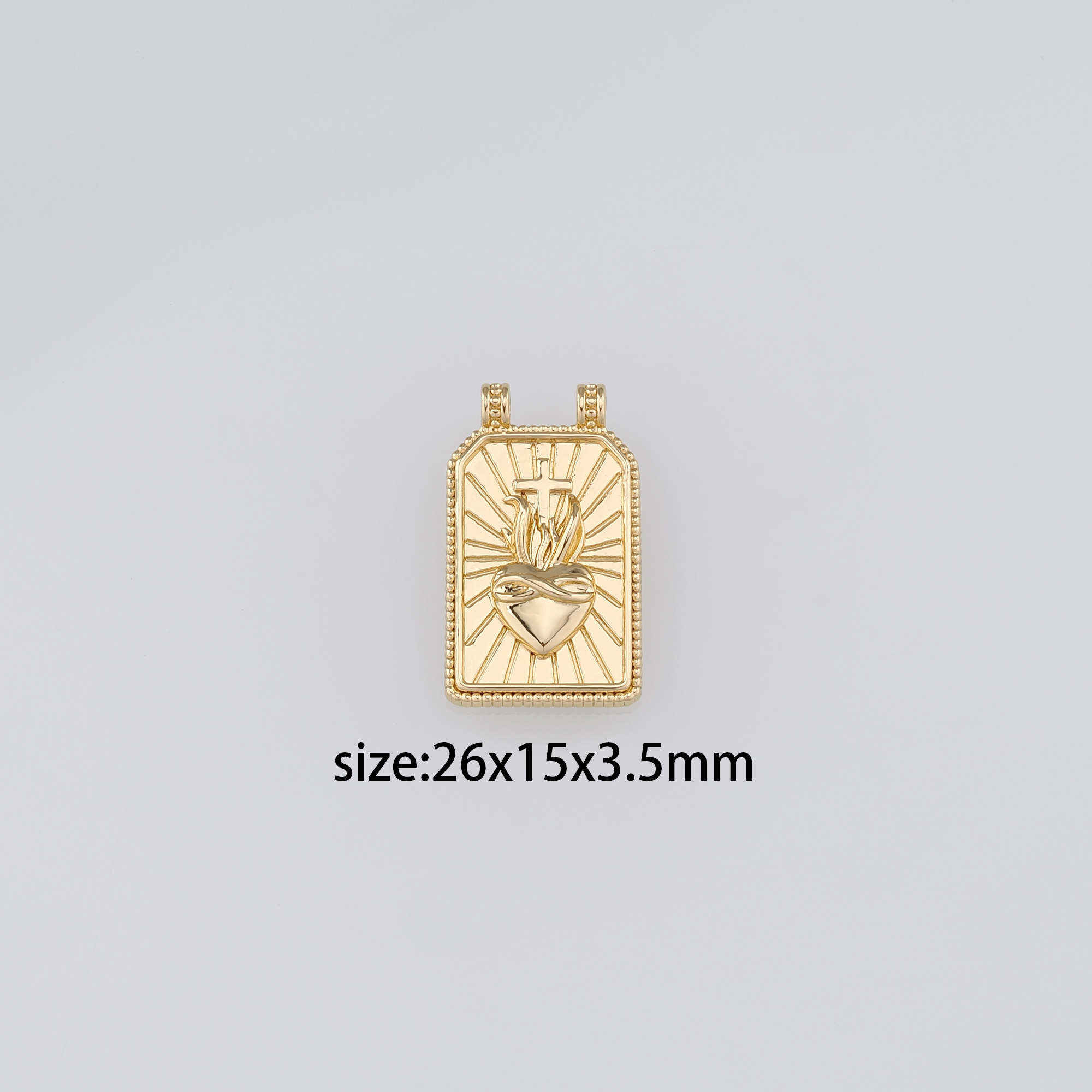 18K Gold Filled Sacred Heart Pendant,Dainty Sacred Heart Charm Earrings Necklace for DIY Jewelry Making Supply