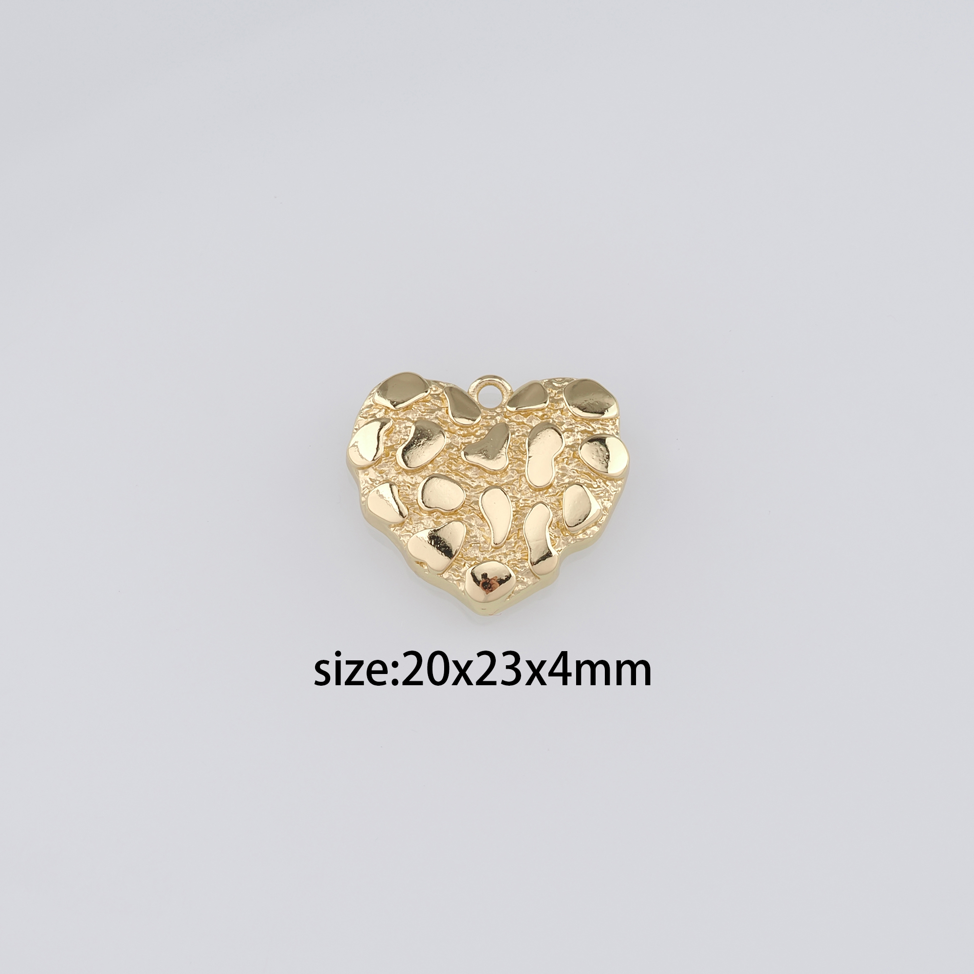 18K Gold Filled Heart Pendant,Dainty Heart Charm Earrings Necklace for DIY Jewelry Making Supply
