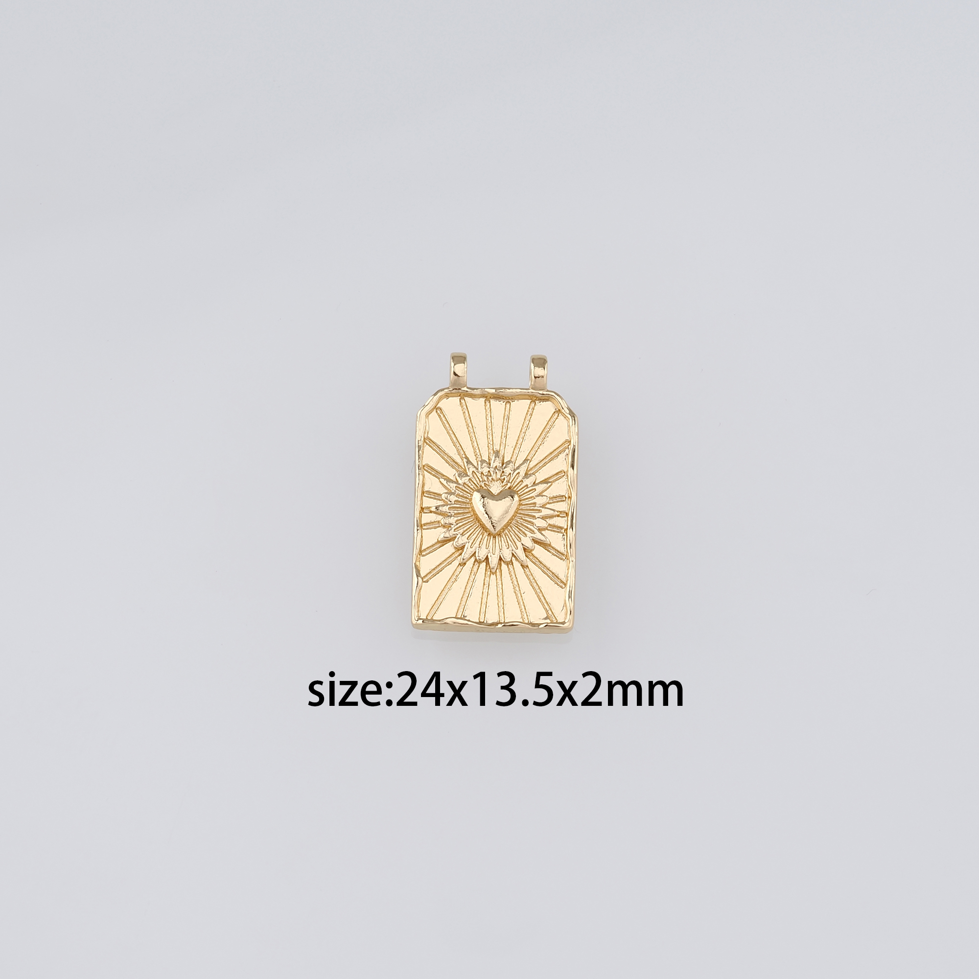 18K Gold Filled Sacred Heart Pendant,Dainty Sacred Heart Charm Earrings Necklace for DIY Jewelry Making Supply