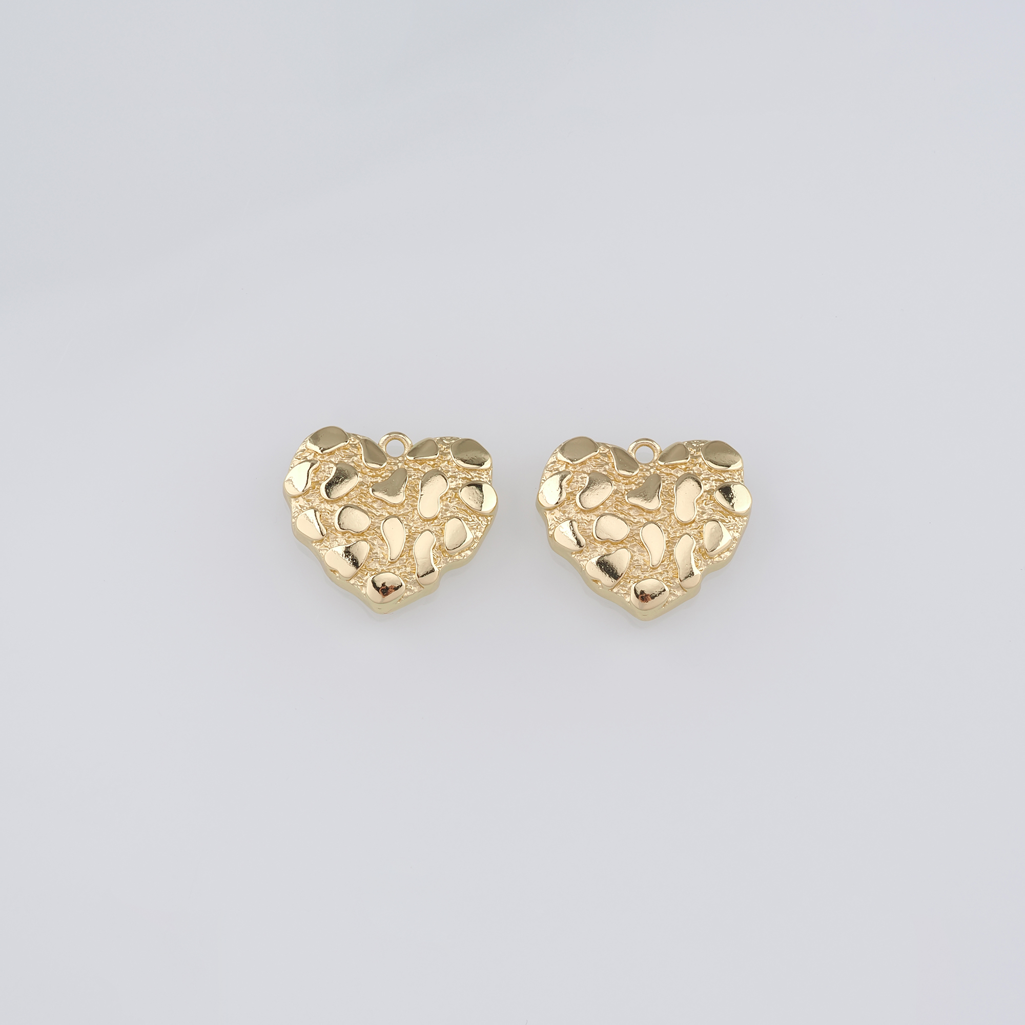 18K Gold Filled Heart Pendant,Dainty Heart Charm Earrings Necklace for DIY Jewelry Making Supply