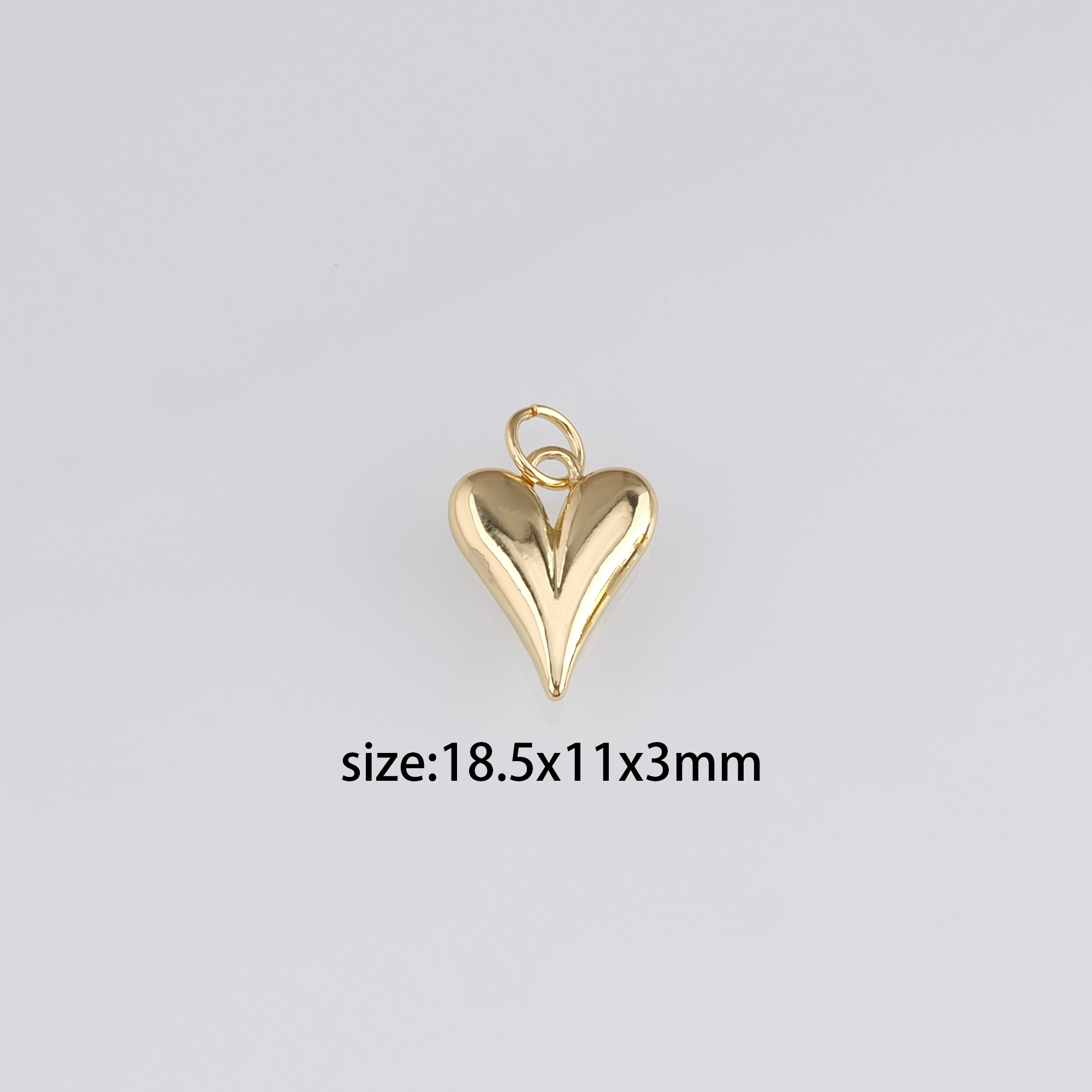 18K Gold Filled Heart Pendant,Dainty Heart Charm Earrings Necklace for DIY Jewelry Making Supply