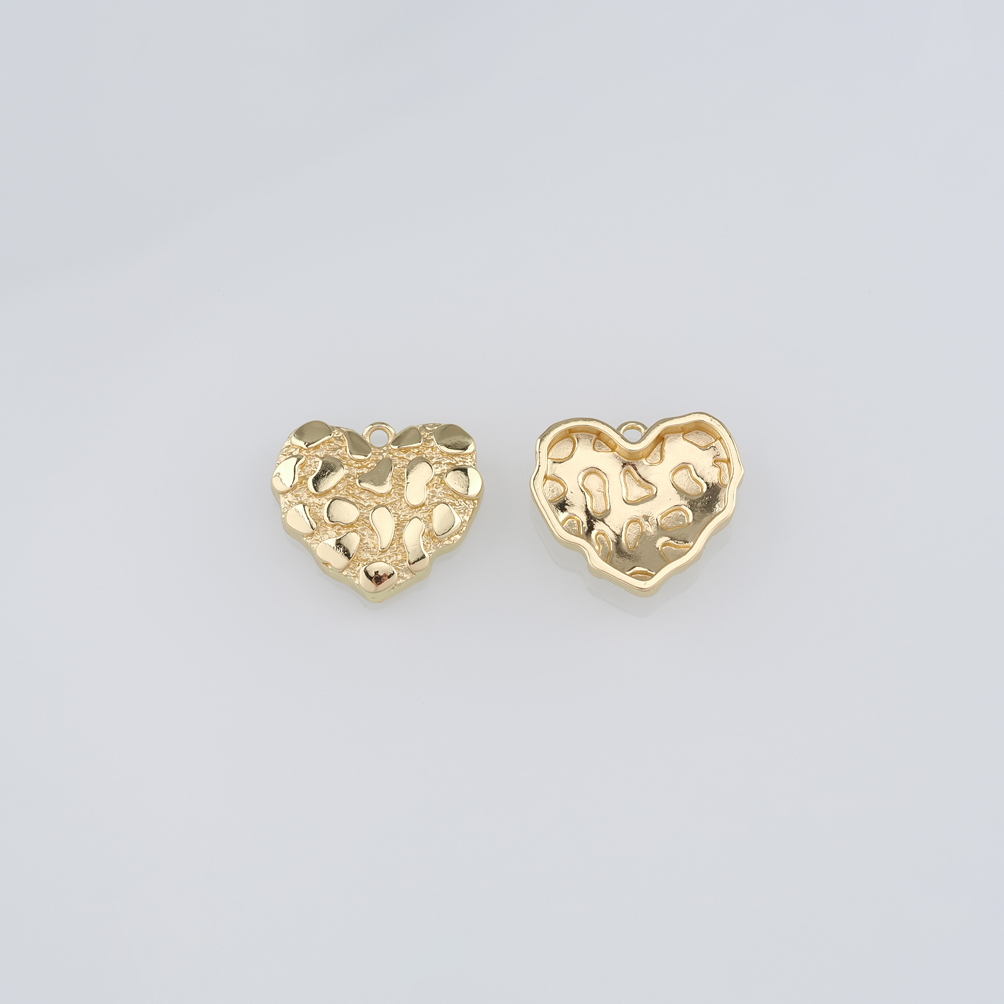 18K Gold Filled Heart Pendant,Dainty Heart Charm Earrings Necklace for DIY Jewelry Making Supply