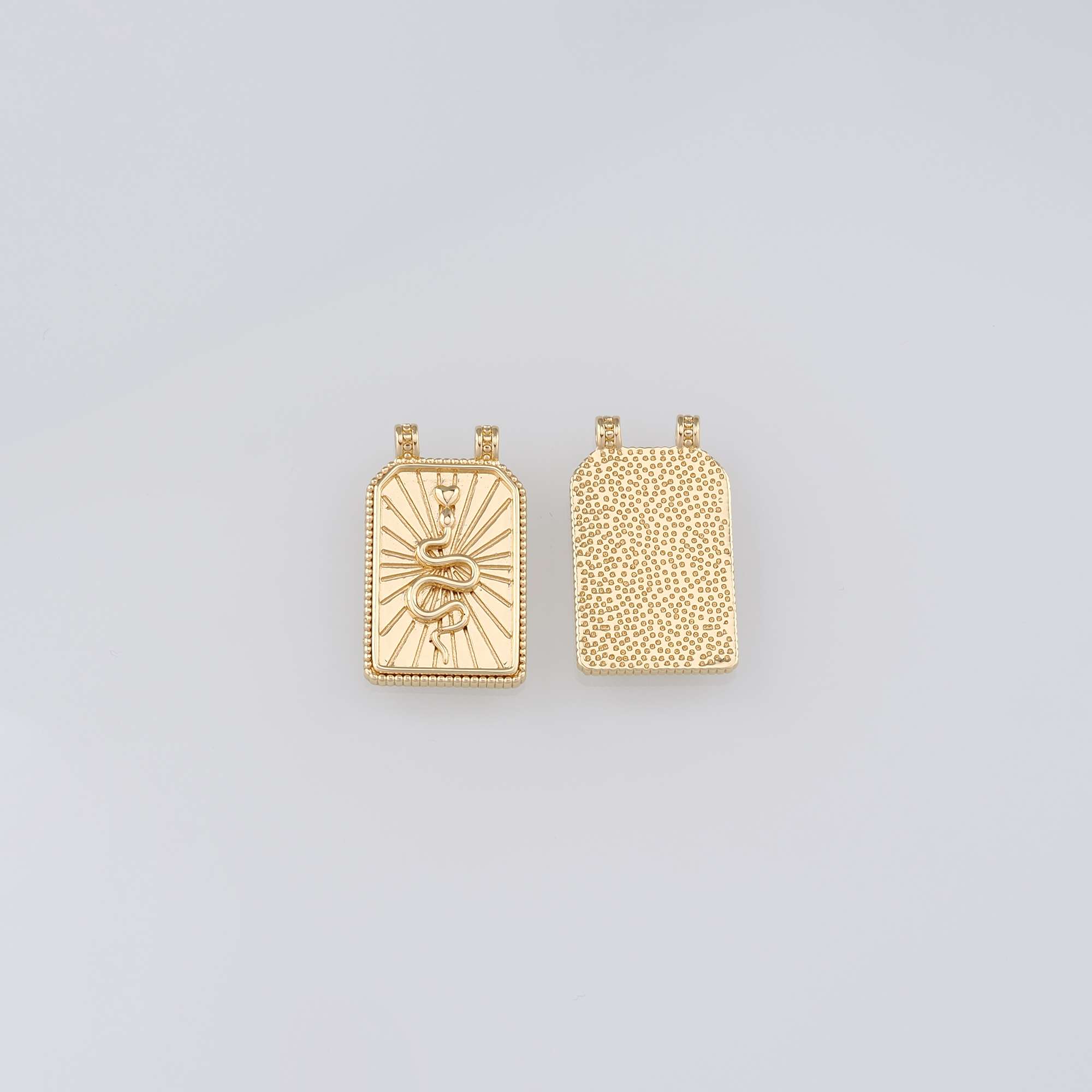 18K Gold Filled Snake Pendant,Reptile Charm Earrings Necklace for DIY Jewelry Making Supply