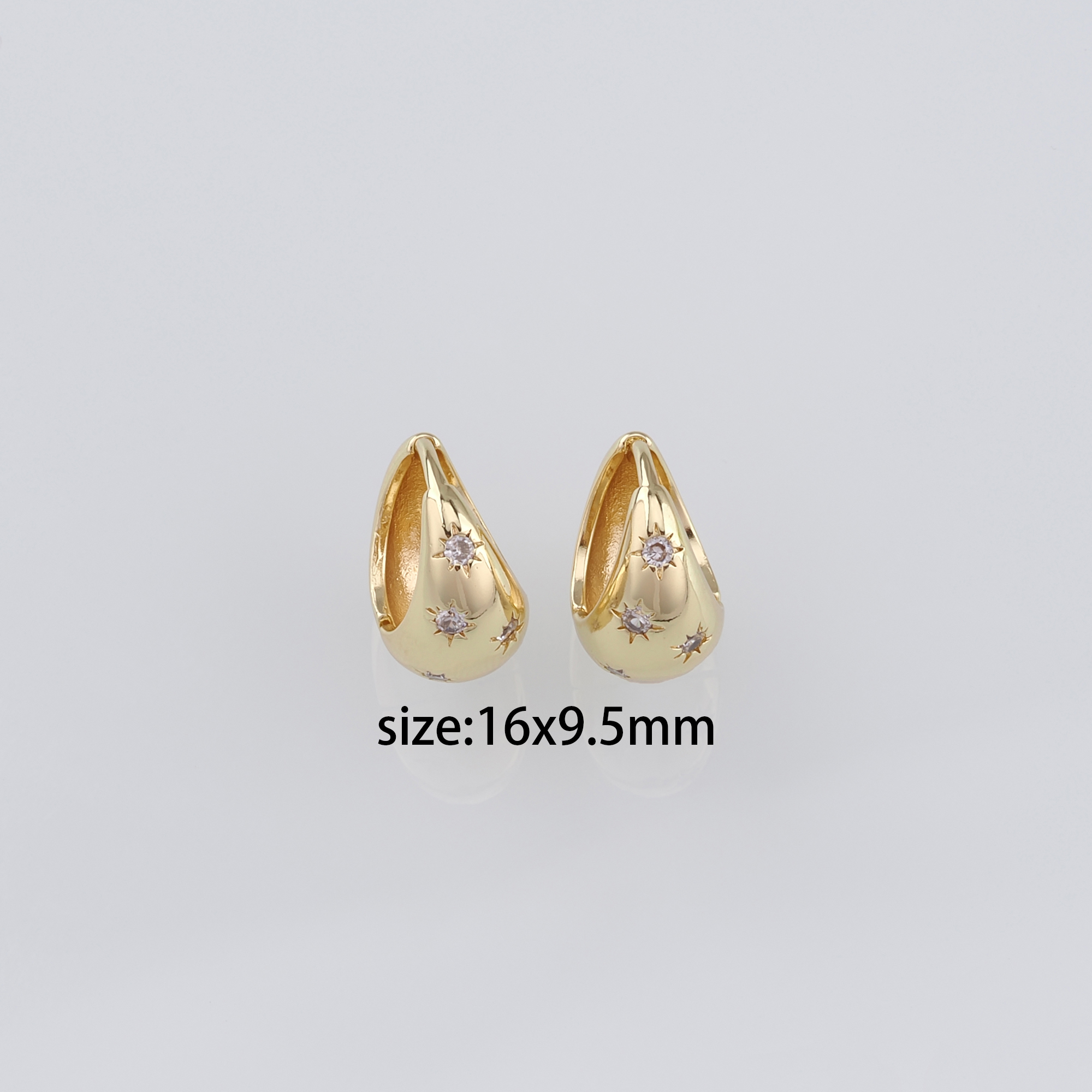 18K Gold Filled North Star Hoop Earrings,Dainty Zirconia Earrings,Gold Hoops,Dainty CZ Hoops Huggie