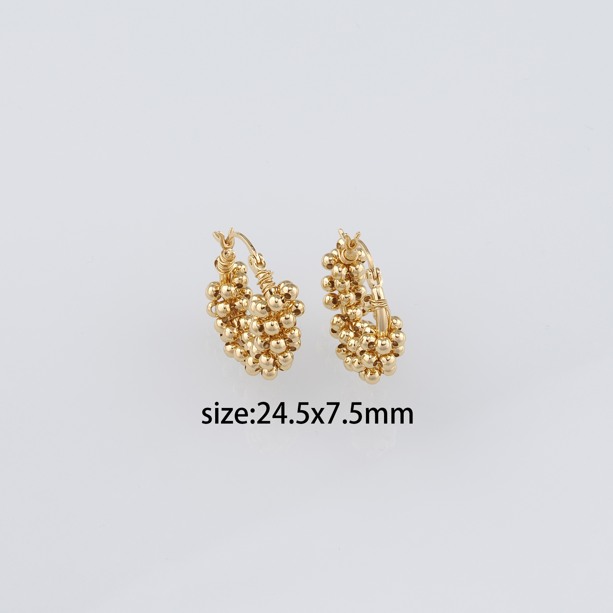 18K Gold Filled Ball Hoops Earrings,Dainty Hoops,Beaded Earrings,Gold Huggies Hoop Earrings,Minimalist Earrings