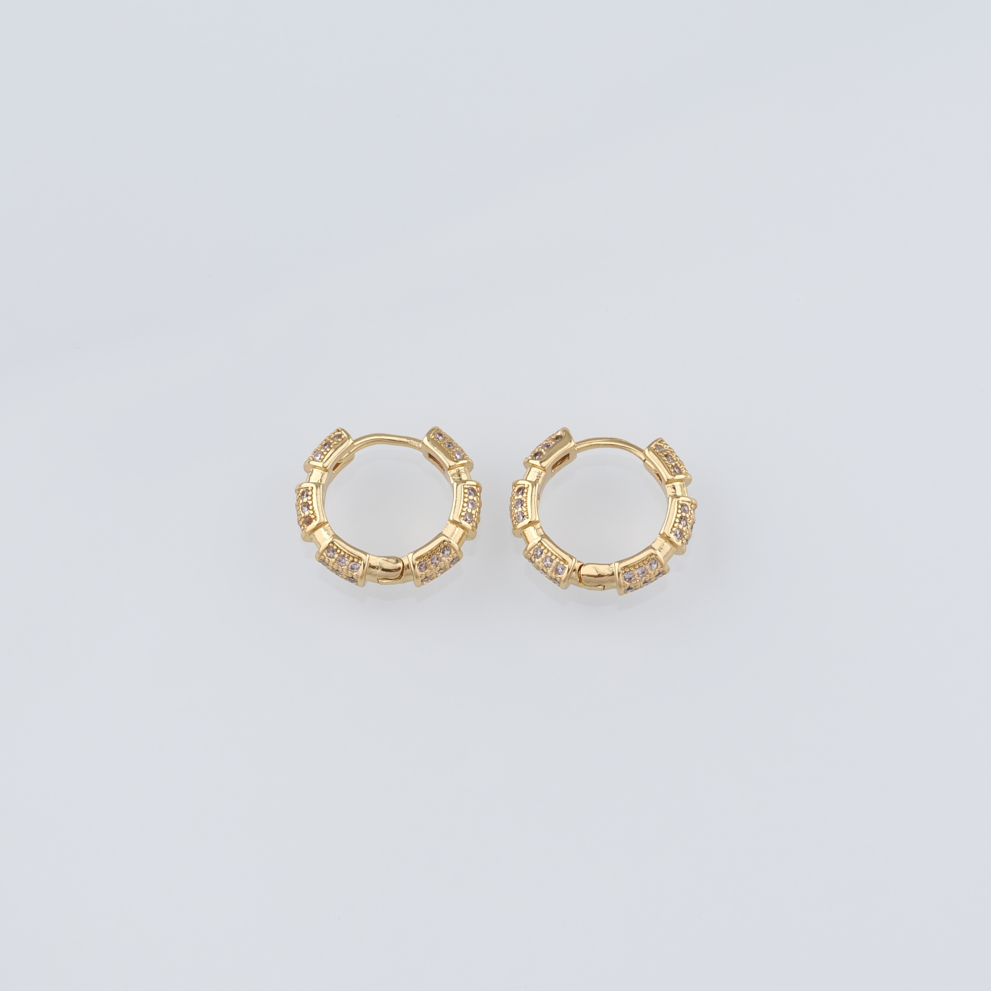 18K Gold Filled Round CZ Hoop Earrings,Dainty Zirconia Earrings,Gold Hoops,Dainty CZ Hoops Huggie