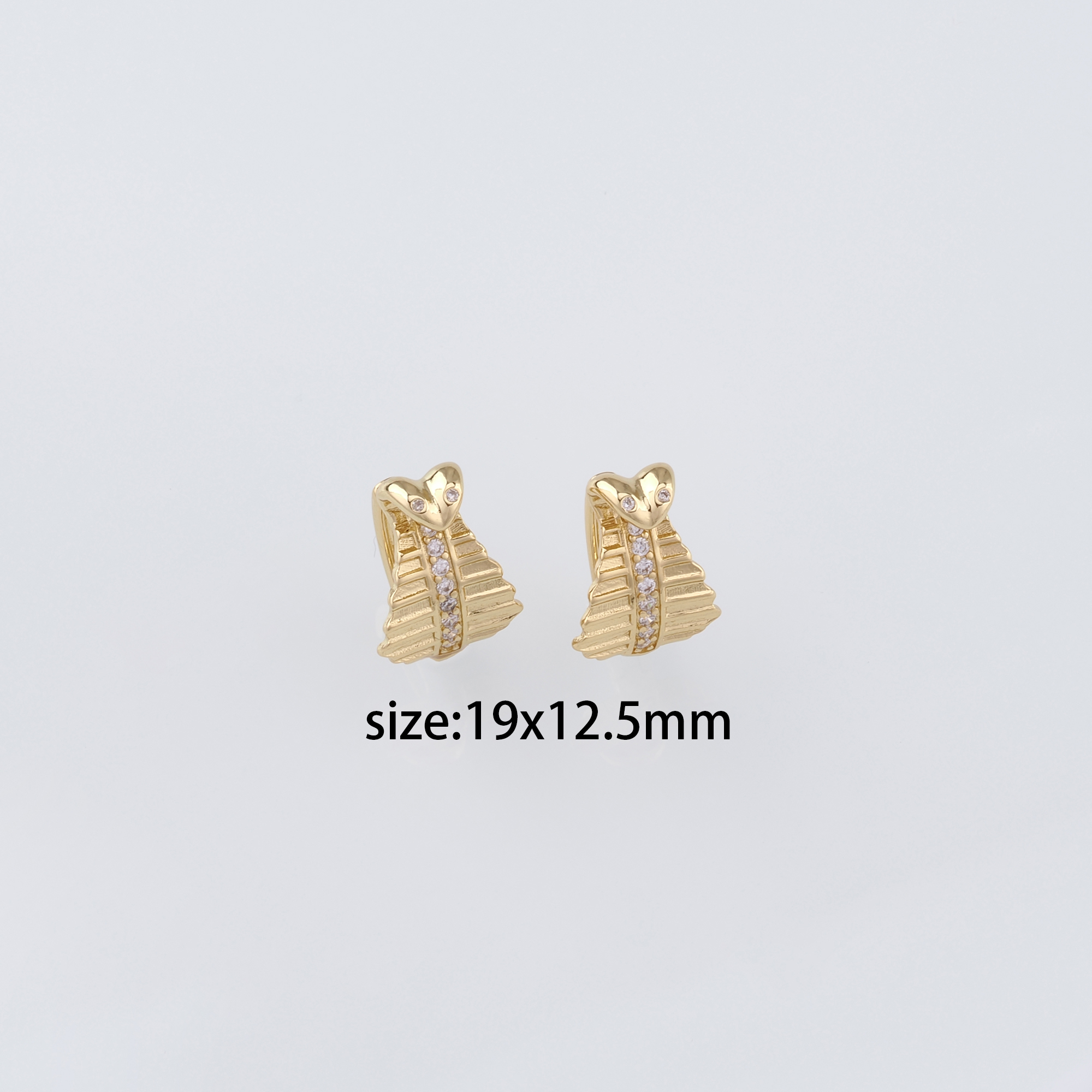 18K Gold Filled Snake Earrings,CZ Hoops,Dainty Snake Hoops,Minimalist Earrings,Gold Hoops