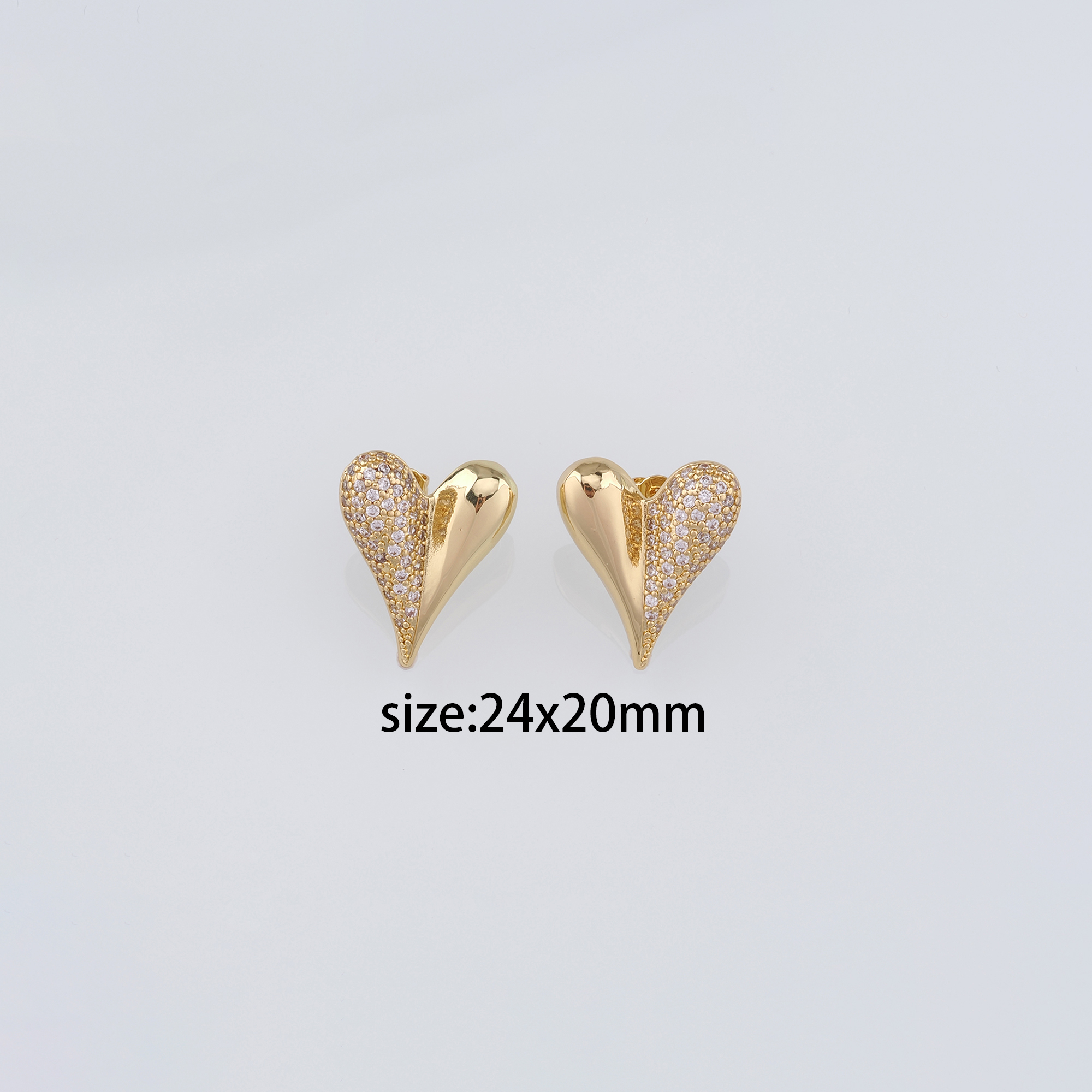 18K Gold Filled Heart Stud Earrings,CZ Micro Pave Heart Earrings,Dainty Earrings,Minimalist Earring,Gift for Wife