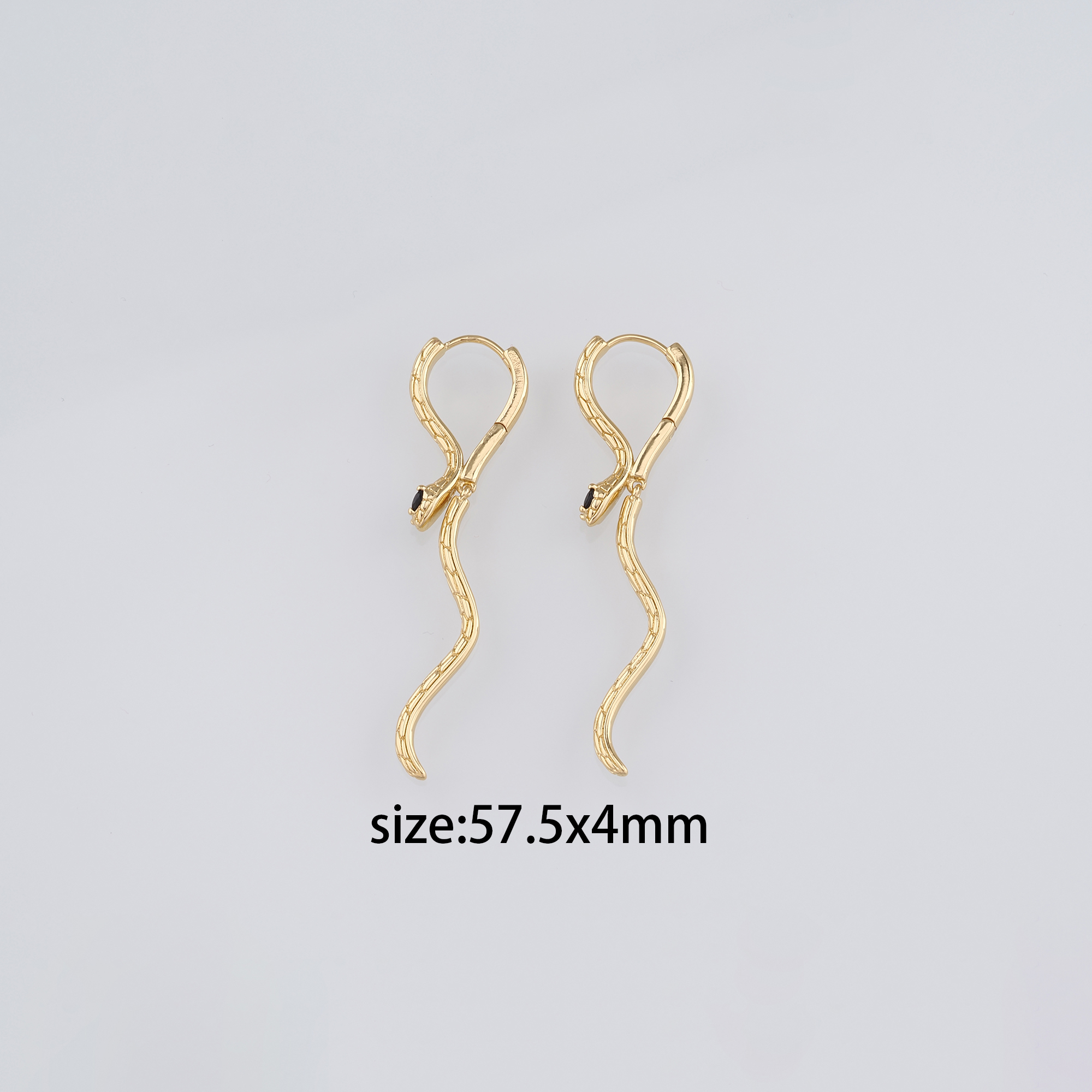 18K Gold Filled Snake Earrings,CZ Hoops,Dainty Snake Hoops,Minimalist Earrings,Gold Hoops
