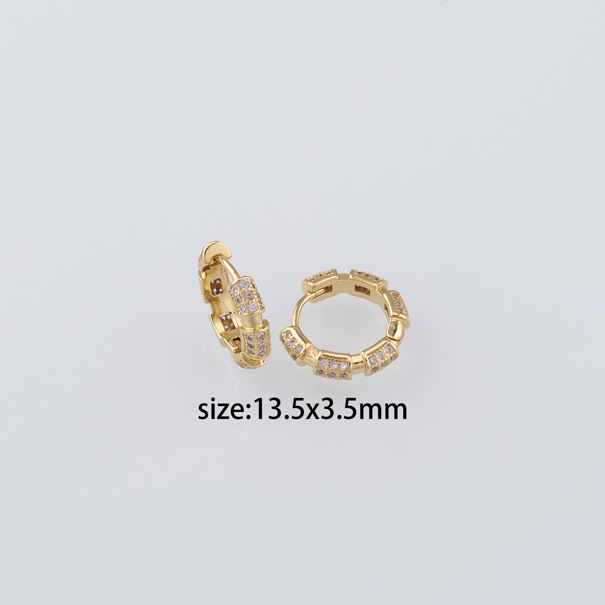 18K Gold Filled Round CZ Hoop Earrings,Dainty Zirconia Earrings,Gold Hoops,Dainty CZ Hoops Huggie
