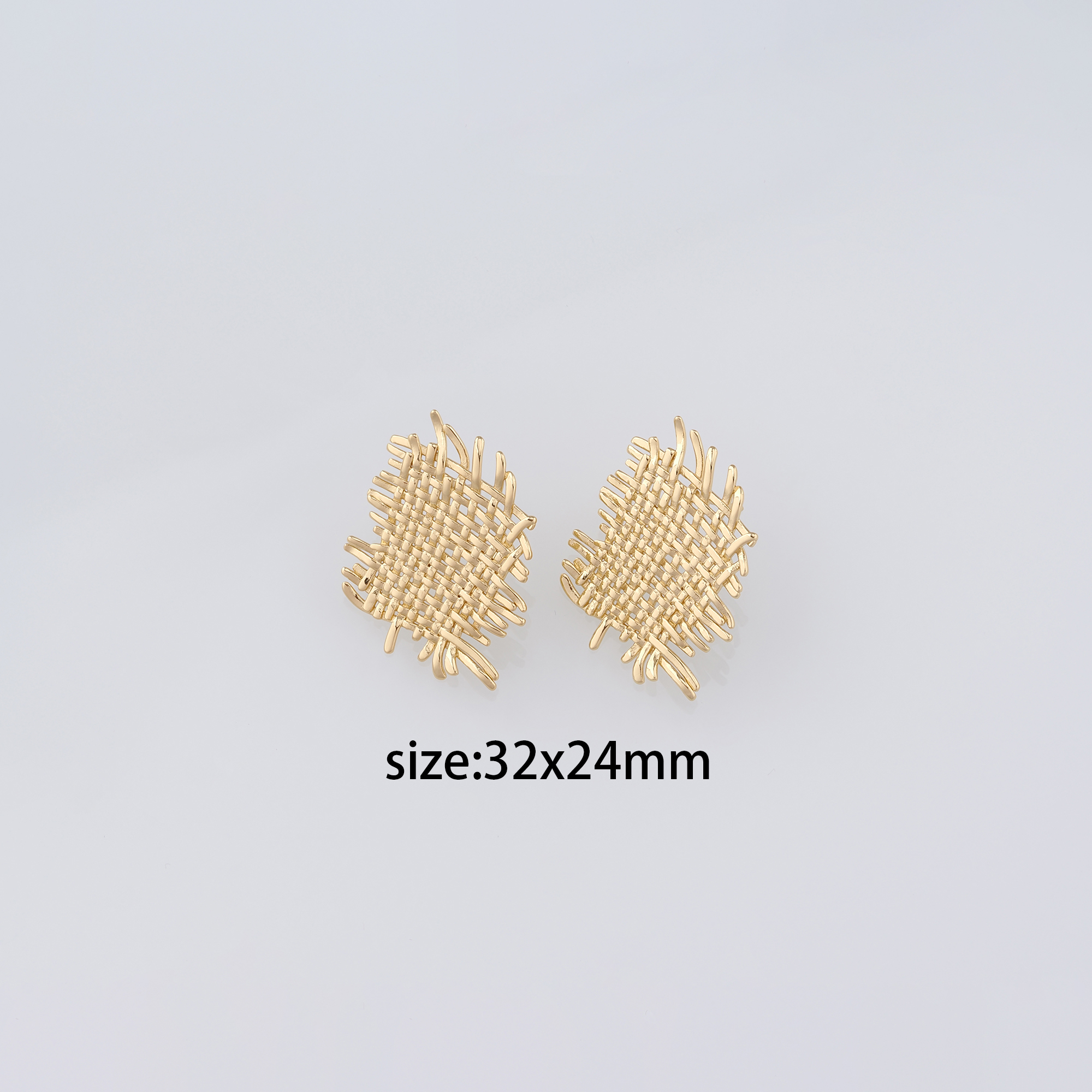 18K Gold Filled Mesh Stud Earrings,Dainty Earrings,Gold Stud Earrings,Minimalist Earrings