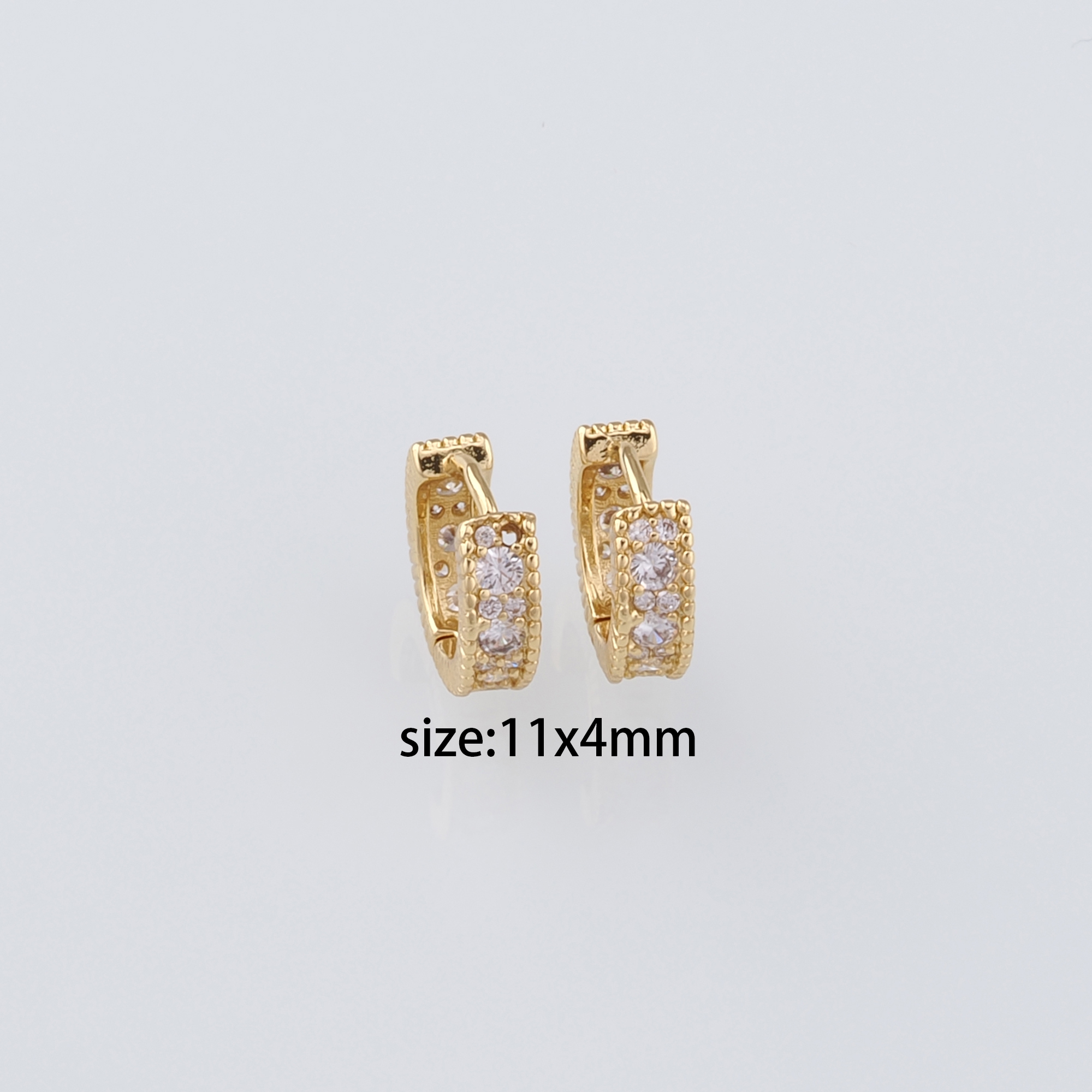 18K Gold Filled Round CZ Hoop Earrings,Dainty Zirconia Earrings,Gold Hoops,Dainty CZ Hoops Huggie