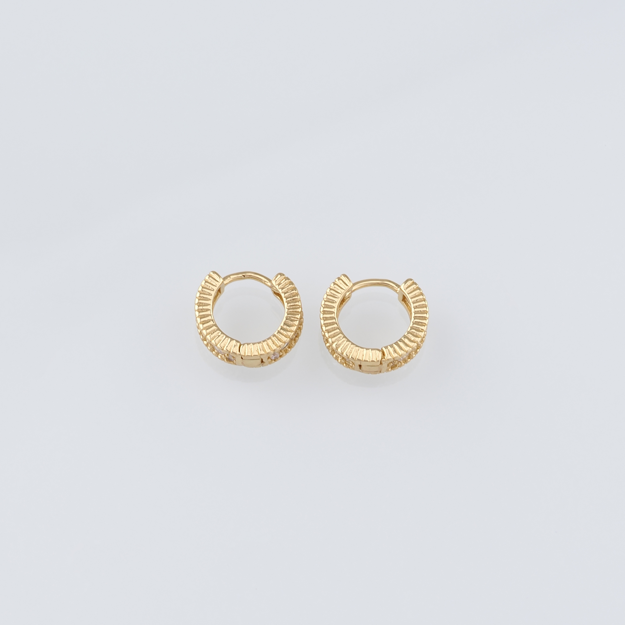 18K Gold Filled Round CZ Hoop Earrings,Dainty Zirconia Earrings,Gold Hoops,Dainty CZ Hoops Huggie