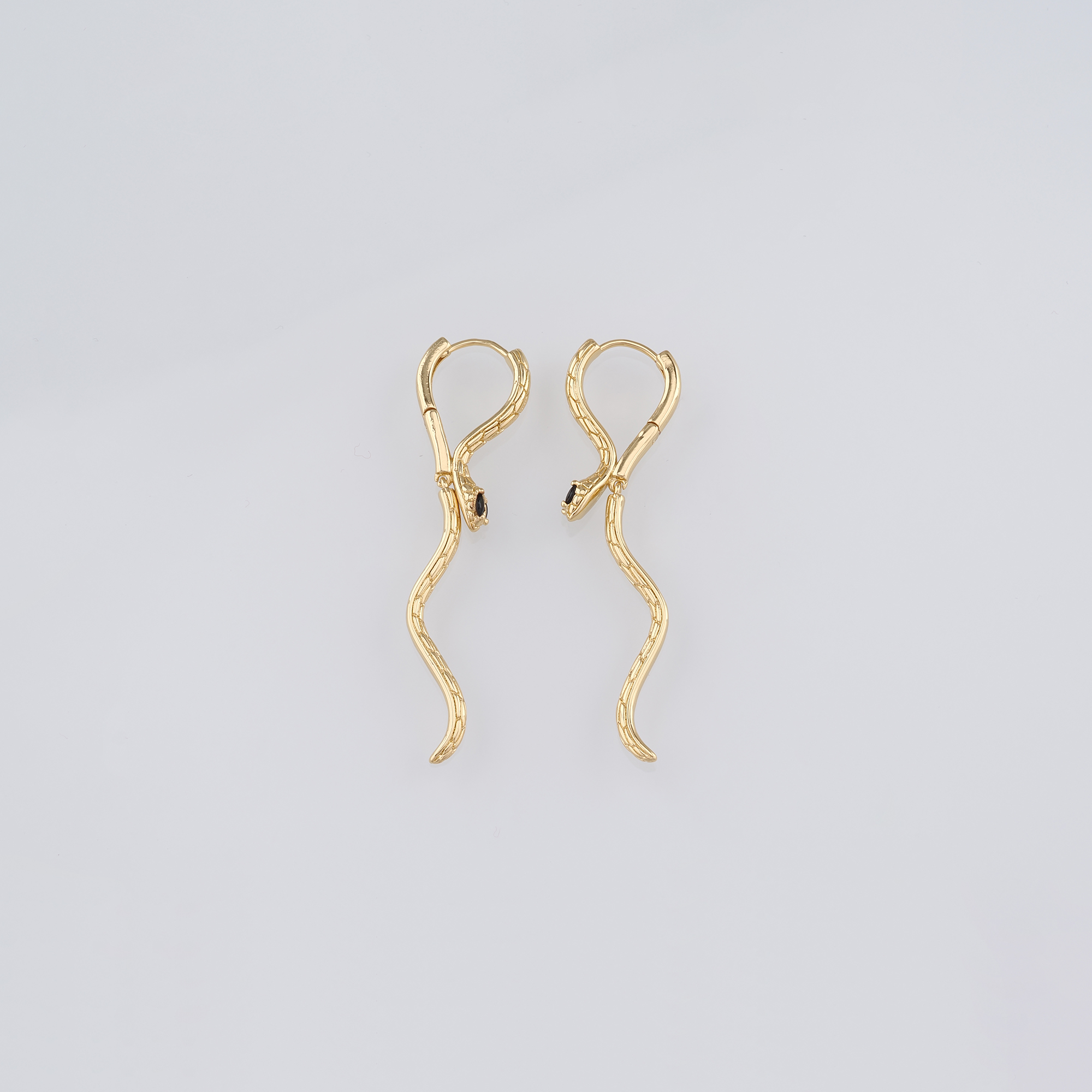 18K Gold Filled Snake Earrings,CZ Hoops,Dainty Snake Hoops,Minimalist Earrings,Gold Hoops