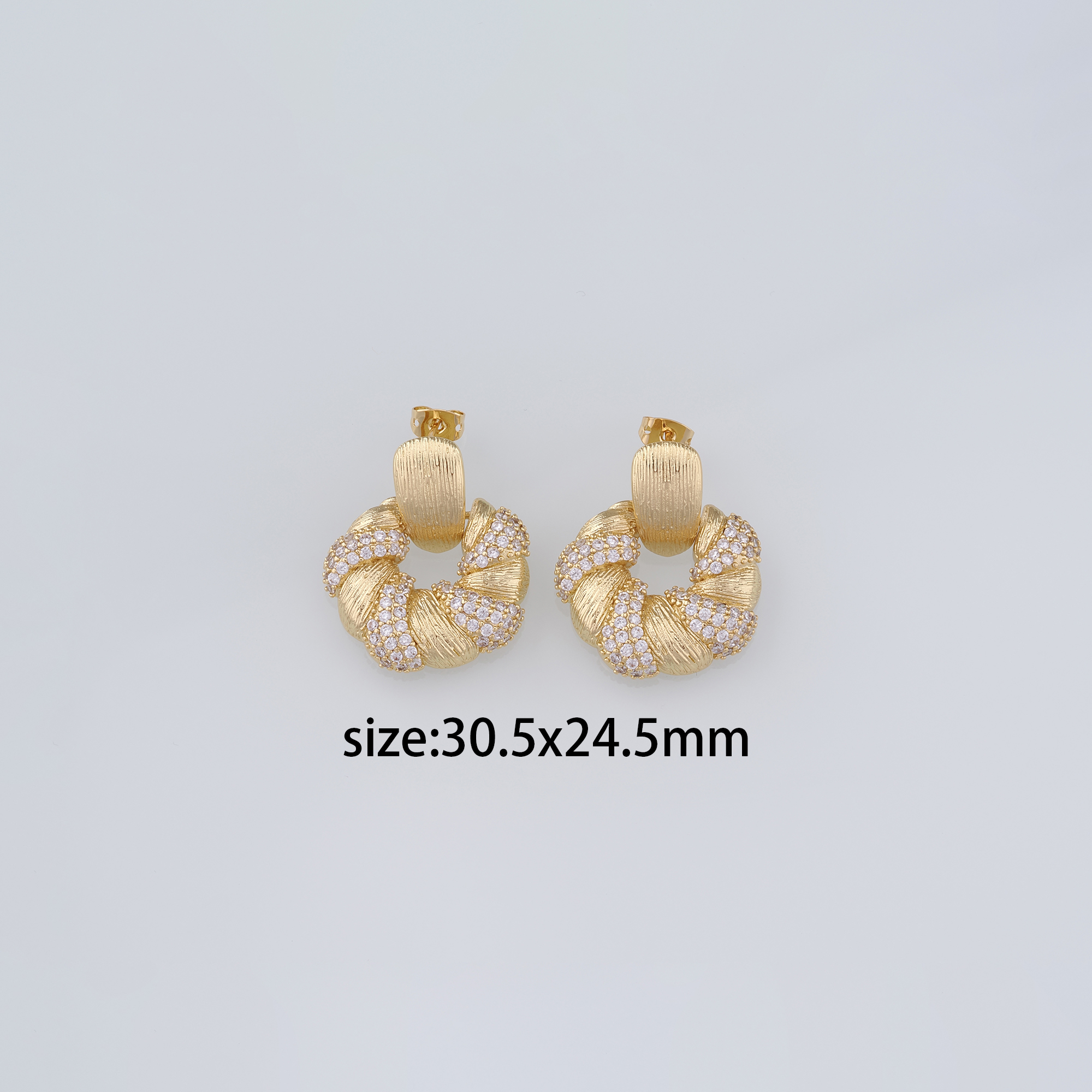 18K Gold Filled Round Stud Earrings,Twist Earrings,Dainty Earrings,Minimalist Earring,Gift for Wife