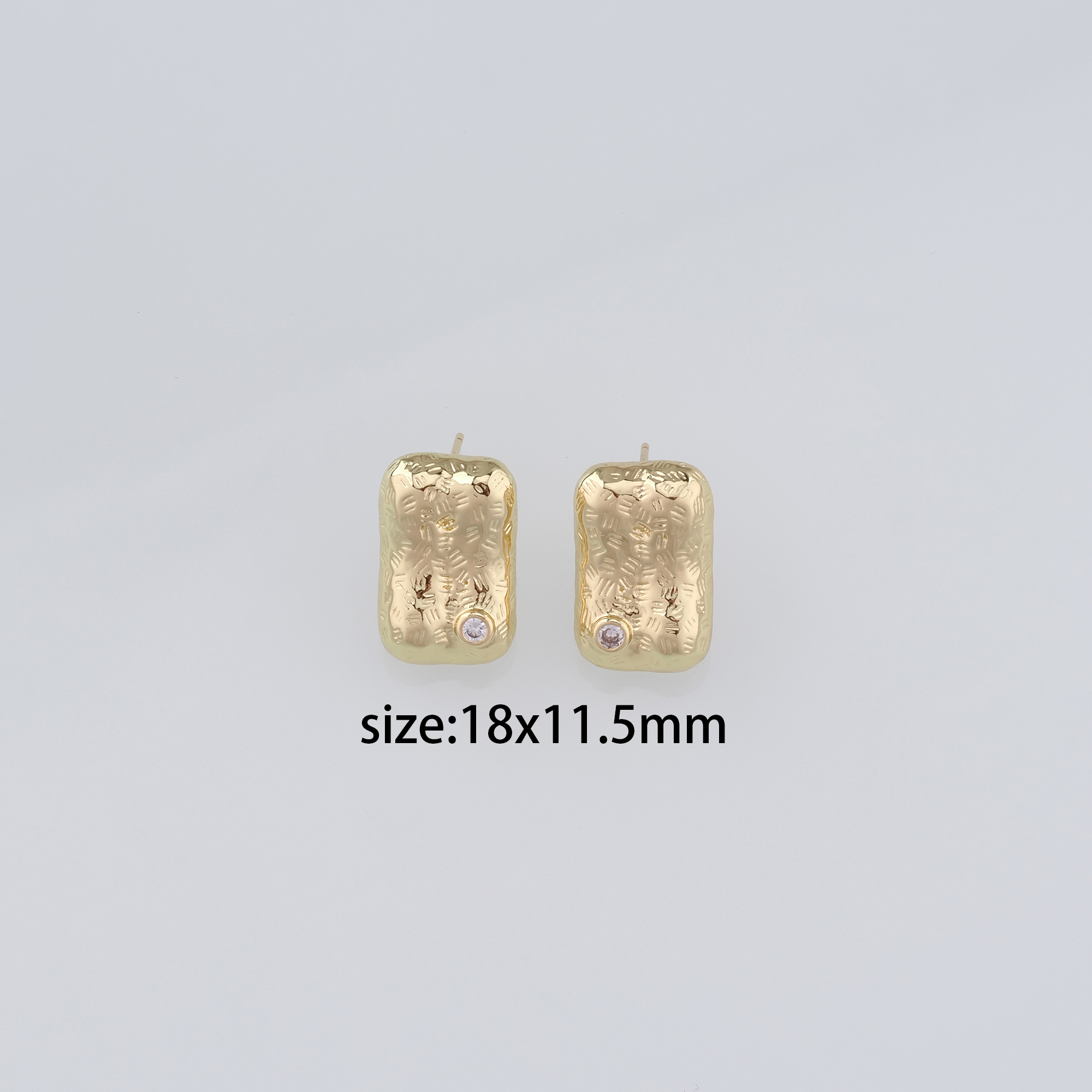 18K Gold Filled Rectangle Stud Earrings,Dainty Earrings,Minimalist Earring,DIY Jewelry Making Supply